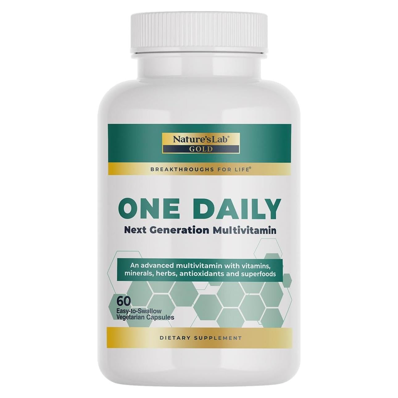 Multivitamina Diaria Oro Nature's Lab - 19 Vitaminas y Minerales - 60 Cápsulas