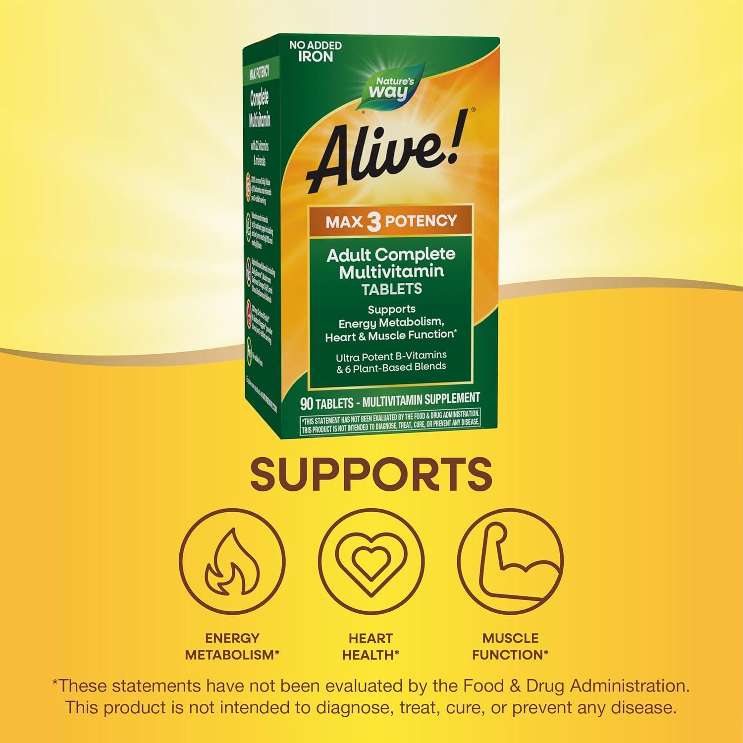 Nature's Way Alive! Max3 Multivitamínico Completo 90 Tabletas