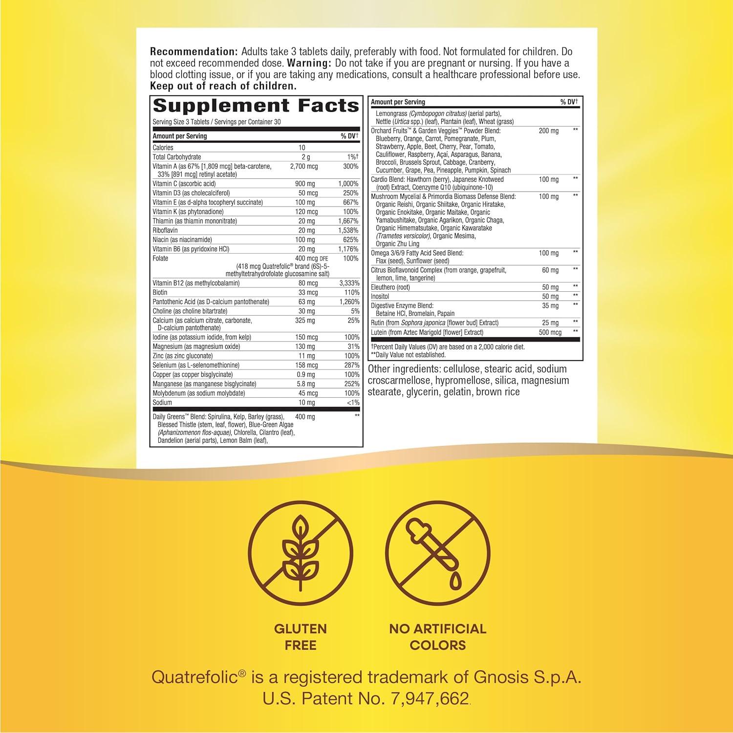 Nature's Way Alive! Max3 Multivitamínico Completo 90 Tabletas