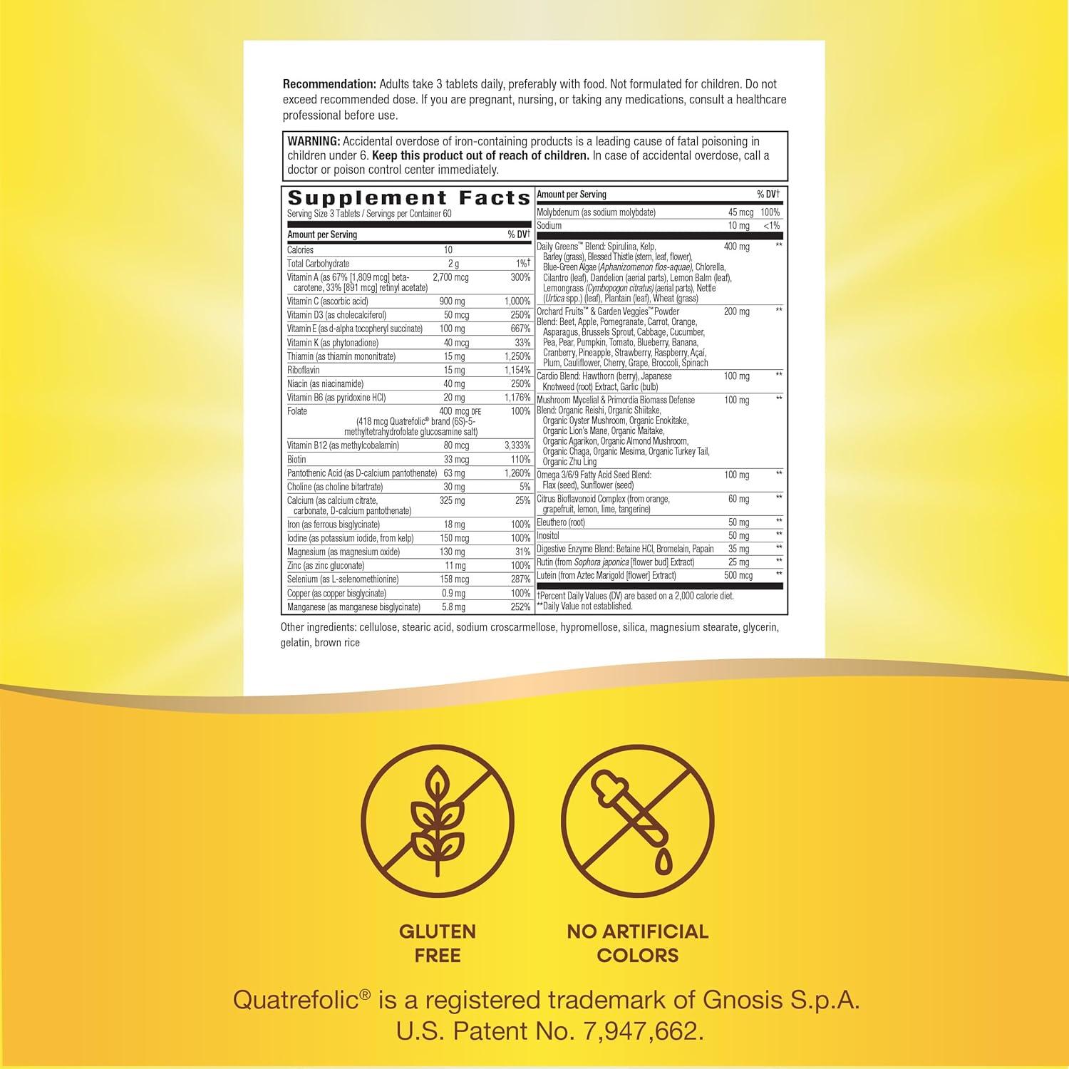 Nature's Way Alive! Max3 Multivitamínico Completo 180 Tabletas