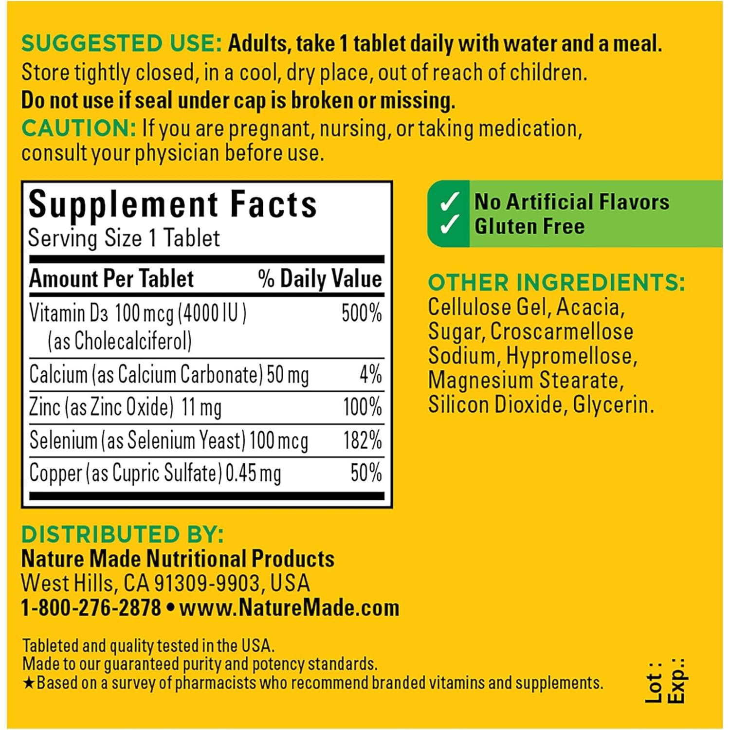 Suplemento Inmunológico Nature Made Super D, 70 Tabletas