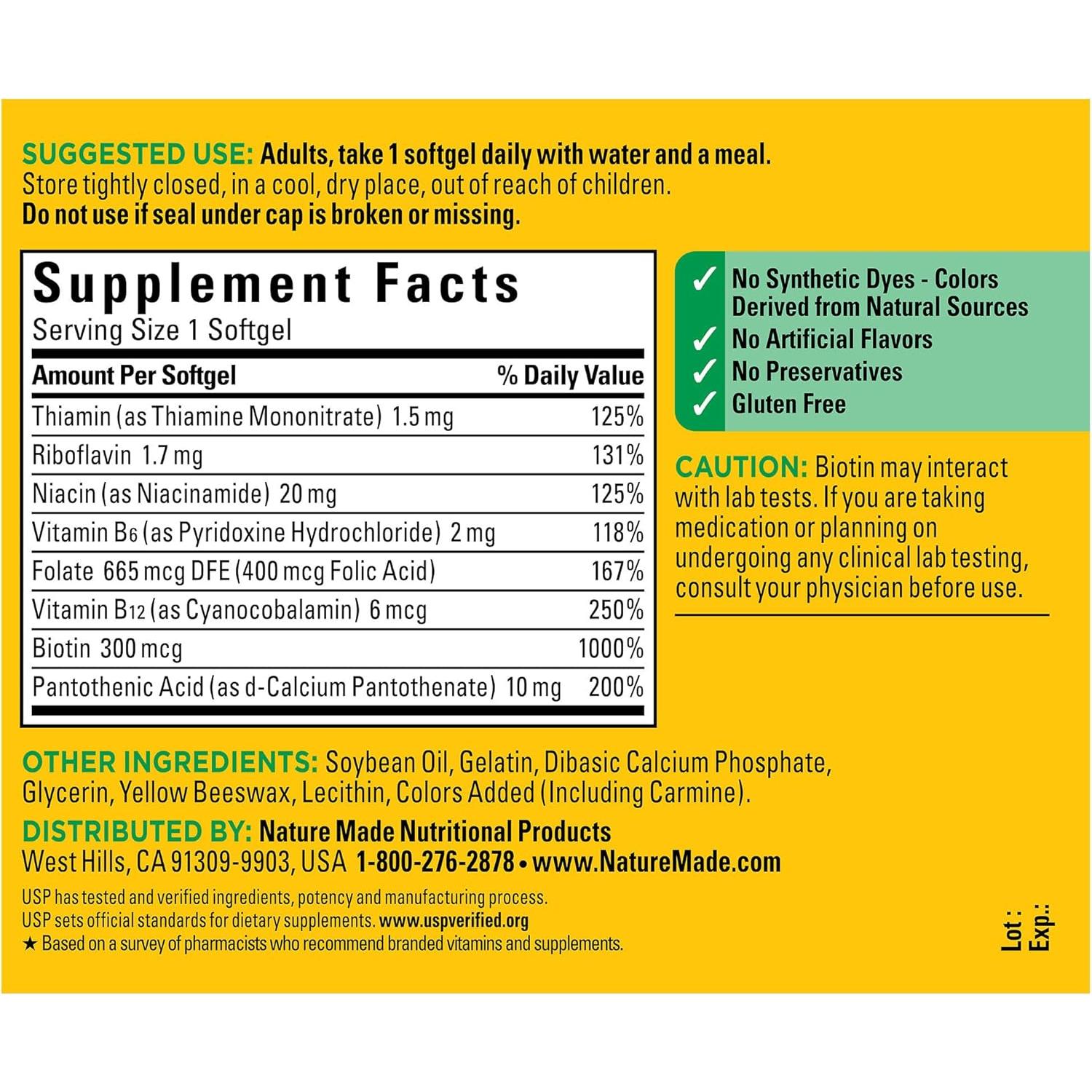 Nature Made Super B Complejo Energético 60 Gelatinas Blandas