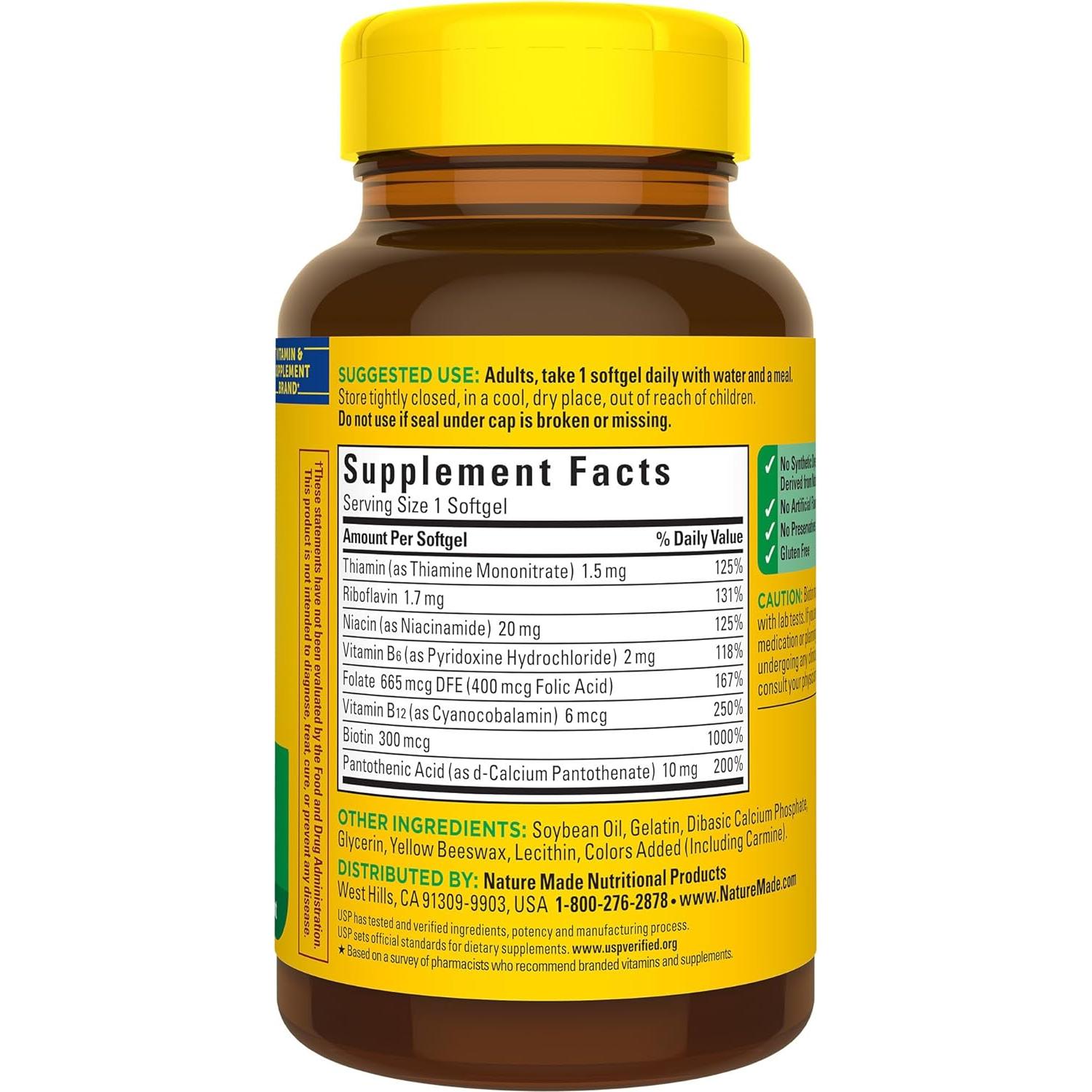 Nature Made Super B Complejo Energético 60 Gelatinas Blandas