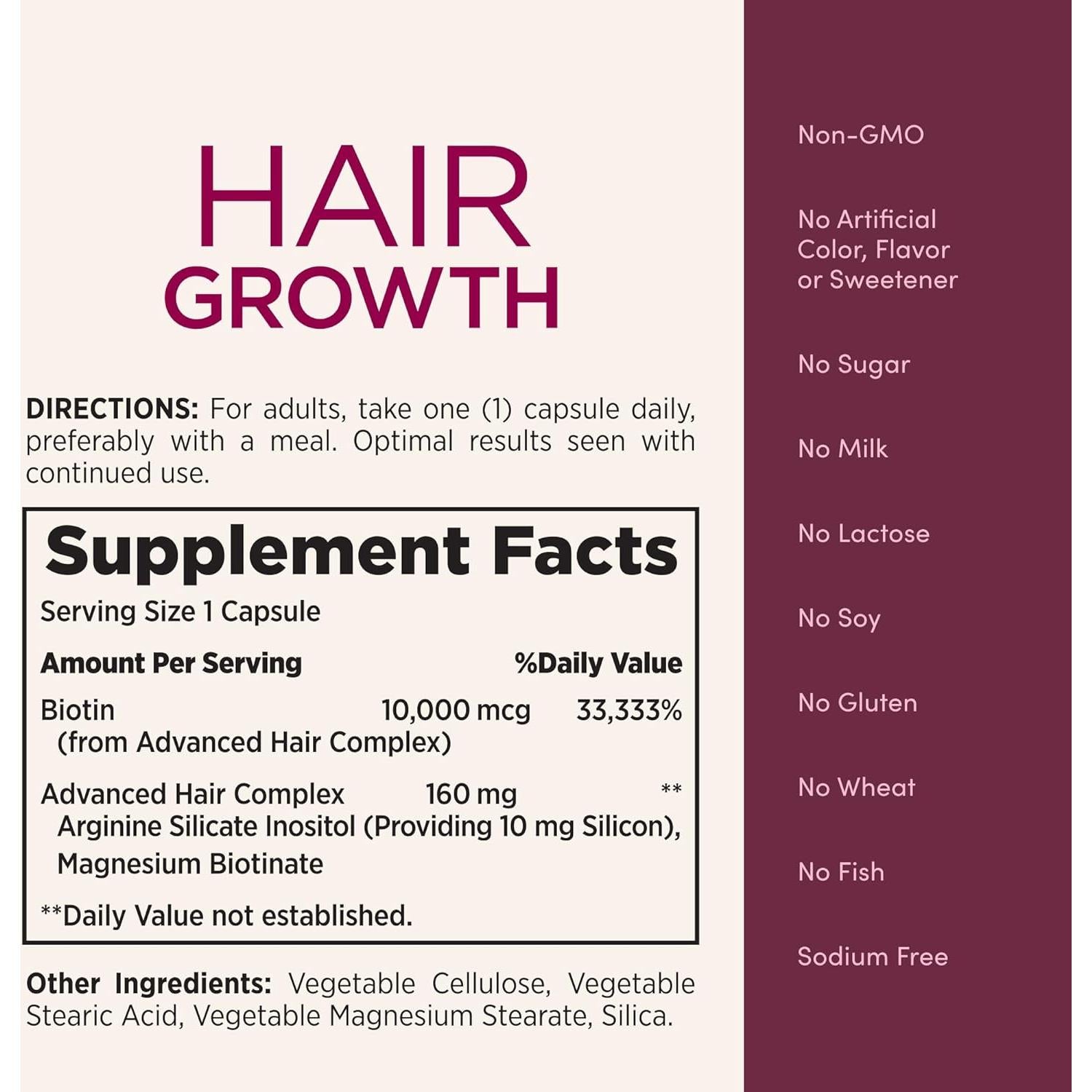 Suplemento Crecimiento Capilar Nature's Bounty 30 Cápsulas