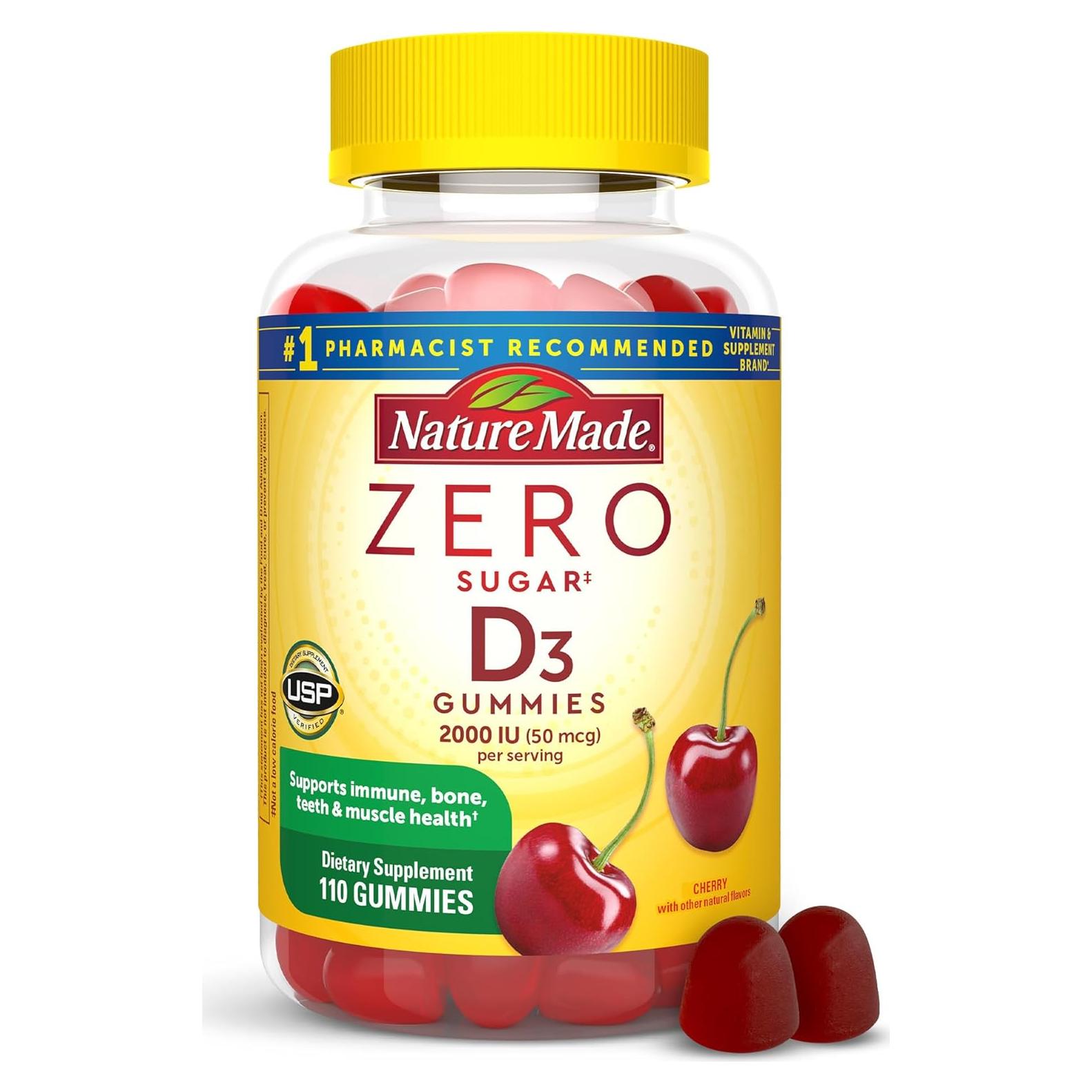 Gominolas de Vitamina D3 Sin Azúcar Nature Made 2000 IU 110 Unidades