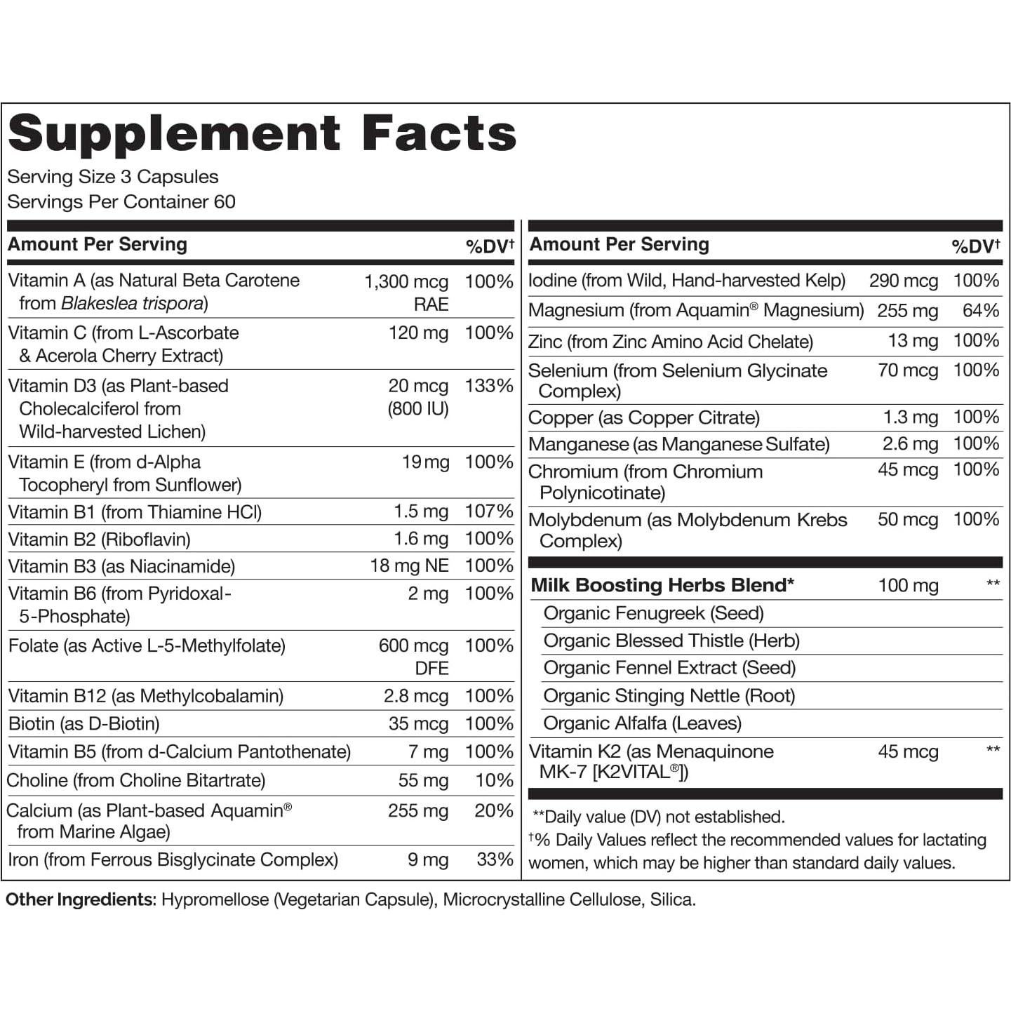 NATURELO Multivitamina Postnatal 180 Cápsulas - Suplemento para Lactancia