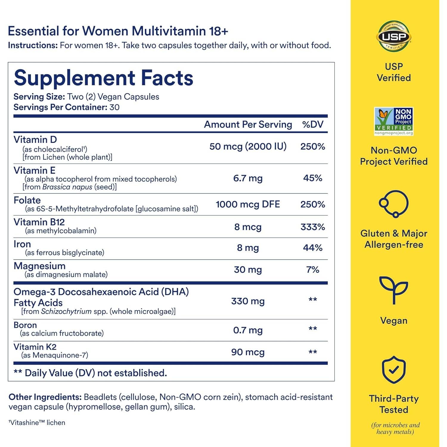 Multivitamina Ritual para Mujeres 18+ 60 Cápsulas Veganas