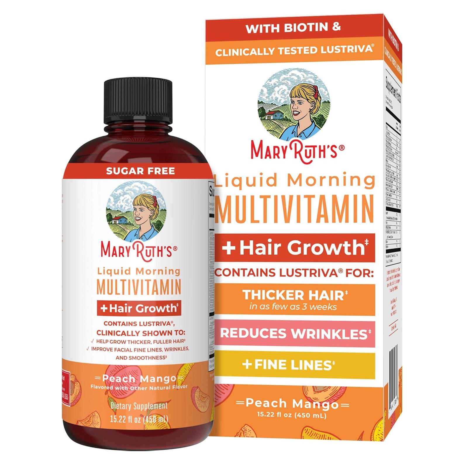 Multivitamínico Líquido MaryRuth 450ml | Biotina 10000mcg | Crecimiento Cabello