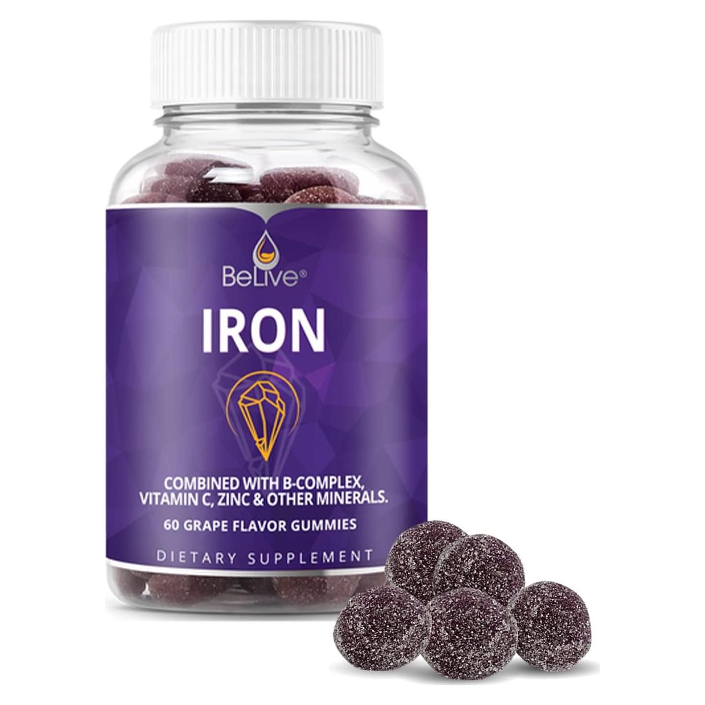 Gomas de Hierro BeLive - Suplemento Multivitamínico Vegano 113g