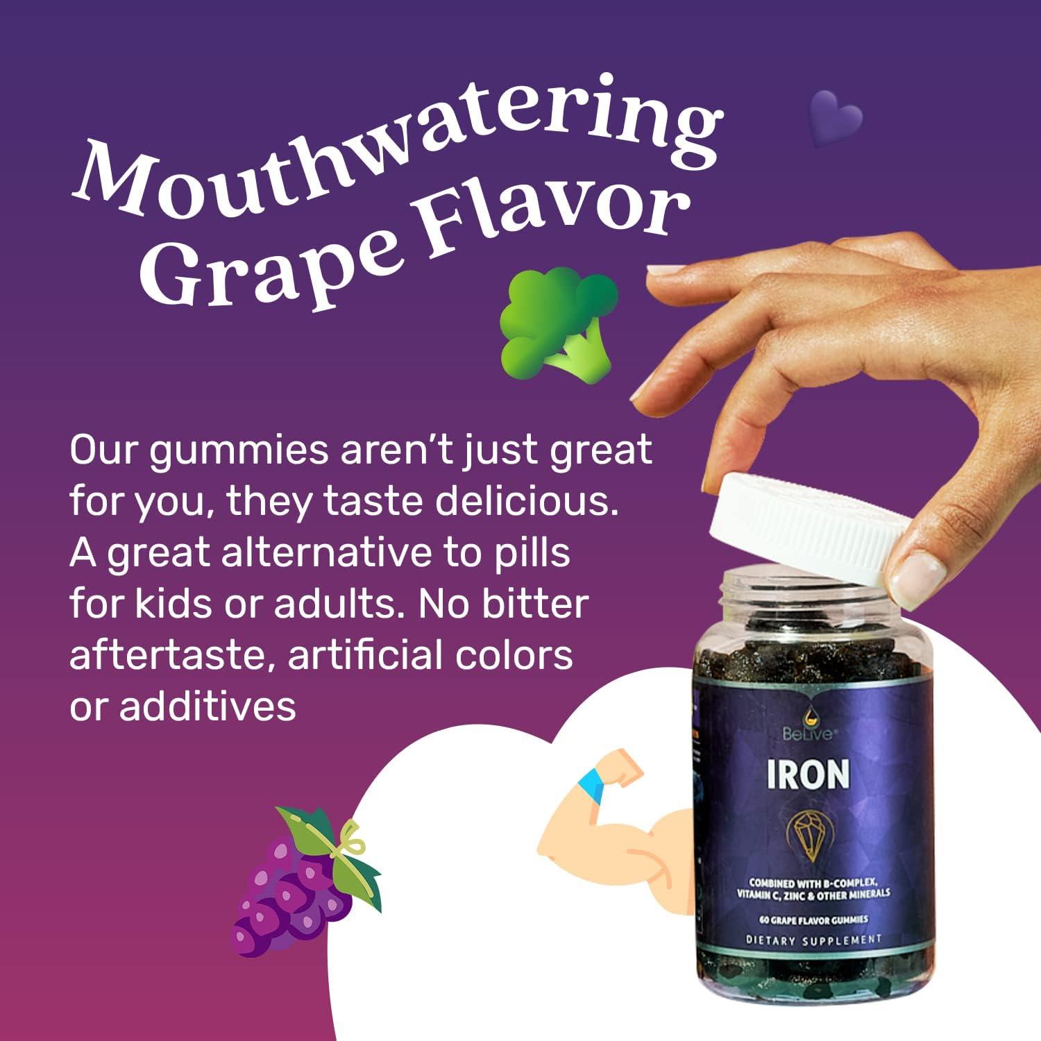 Gomas de Hierro BeLive - Suplemento Multivitamínico Vegano 113g