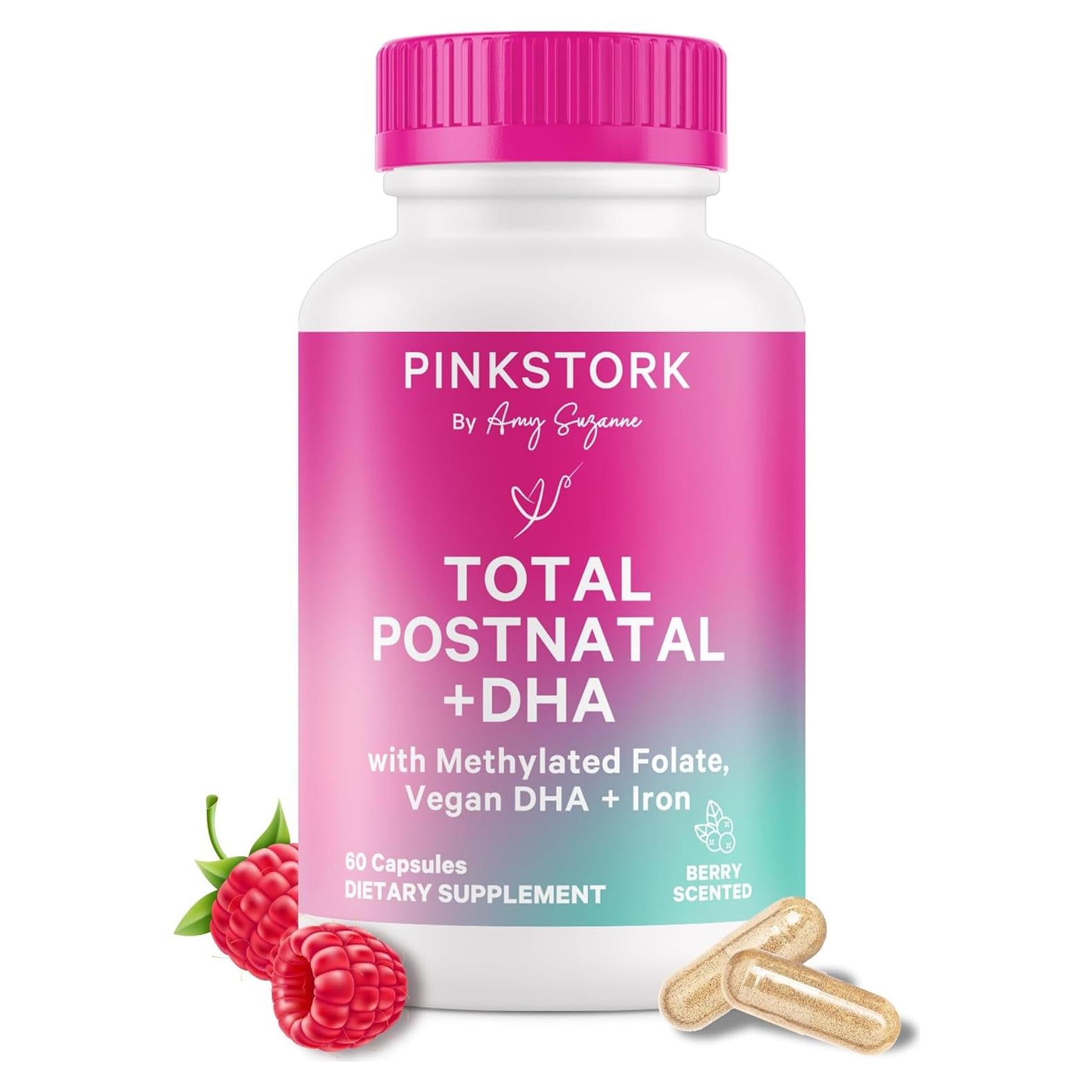 Vitaminas Postnatales Pink Stork 60 Cápsulas con DHA Vegano