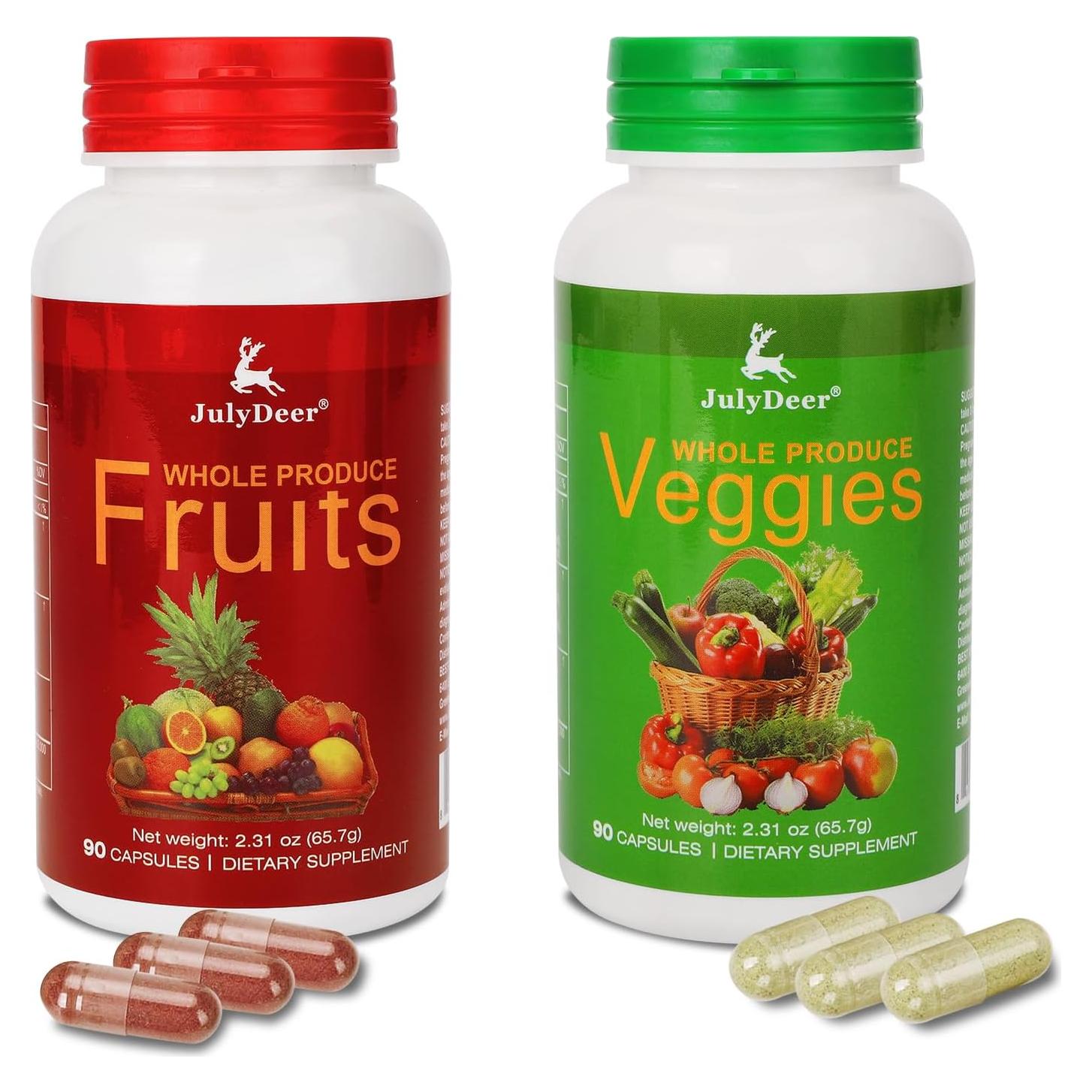 Suplemento Natural de Frutas y Verduras JulyDeer - 180 Cápsulas