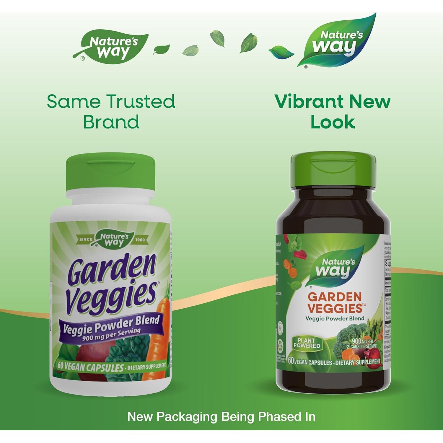 Cápsulas Veganas de Verduras Nature's Way, 60 Unidades, 900 mg