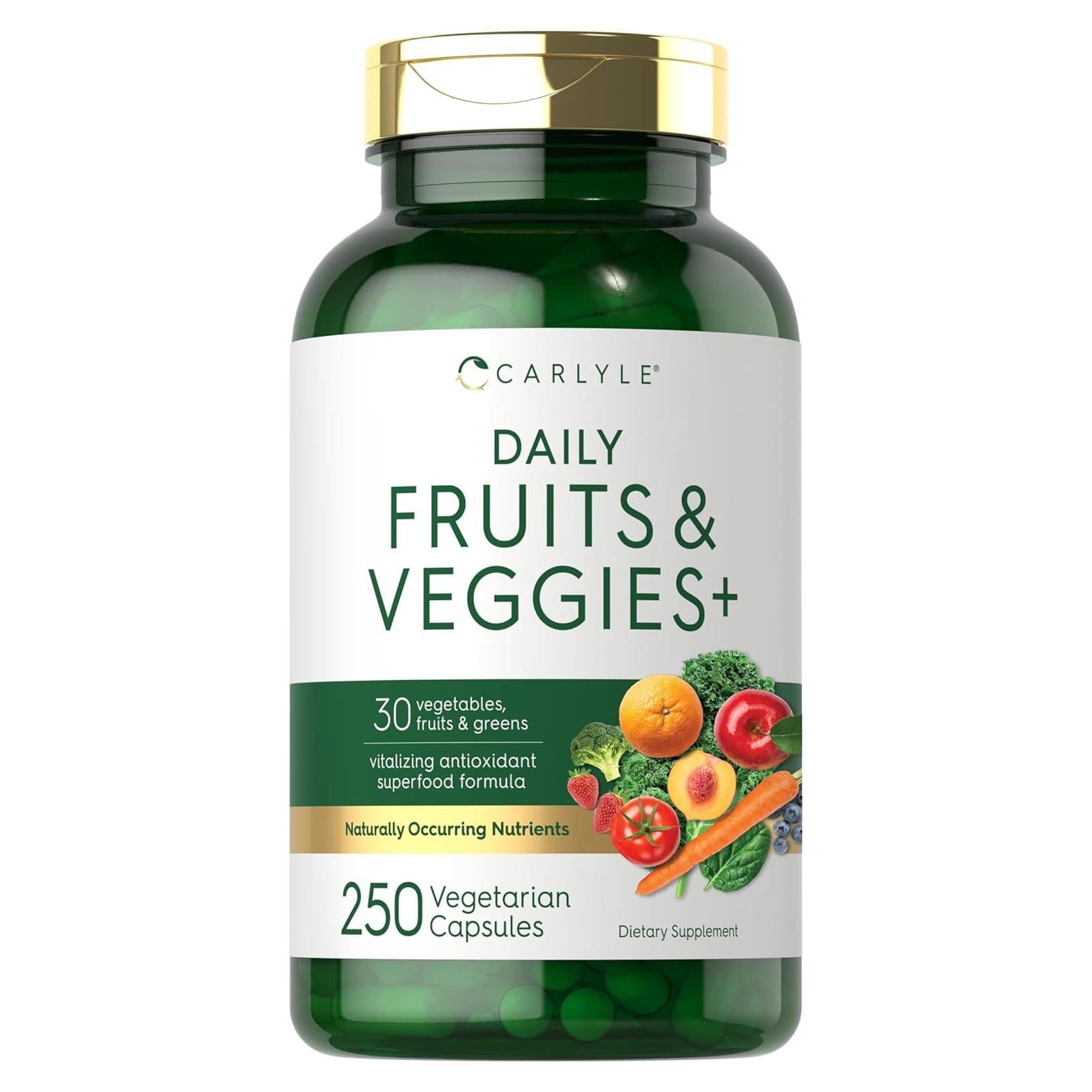 Suplemento de Frutas y Verduras Carlyle | 250 Cápsulas | Antioxidantes