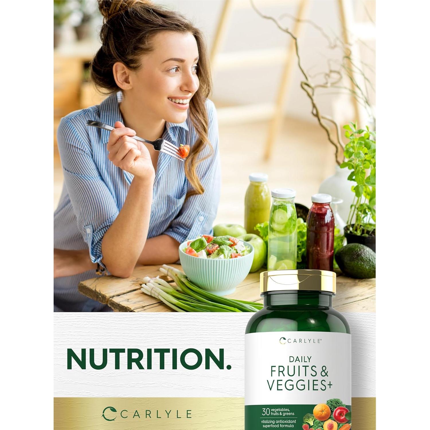 Suplemento de Frutas y Verduras Carlyle | 250 Cápsulas | Antioxidantes