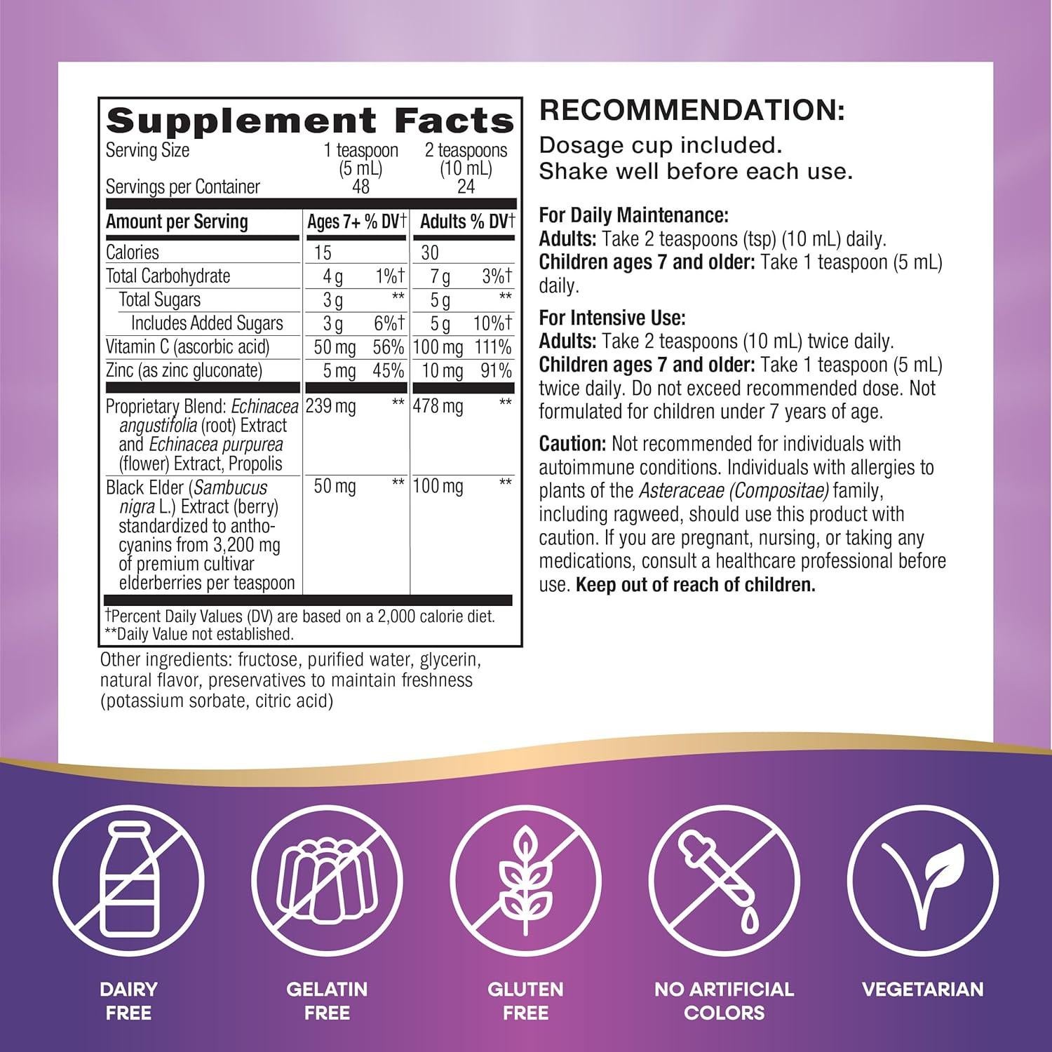Jarabe Inmunológico Nature's Way 240 ml Vitamina C Zinc