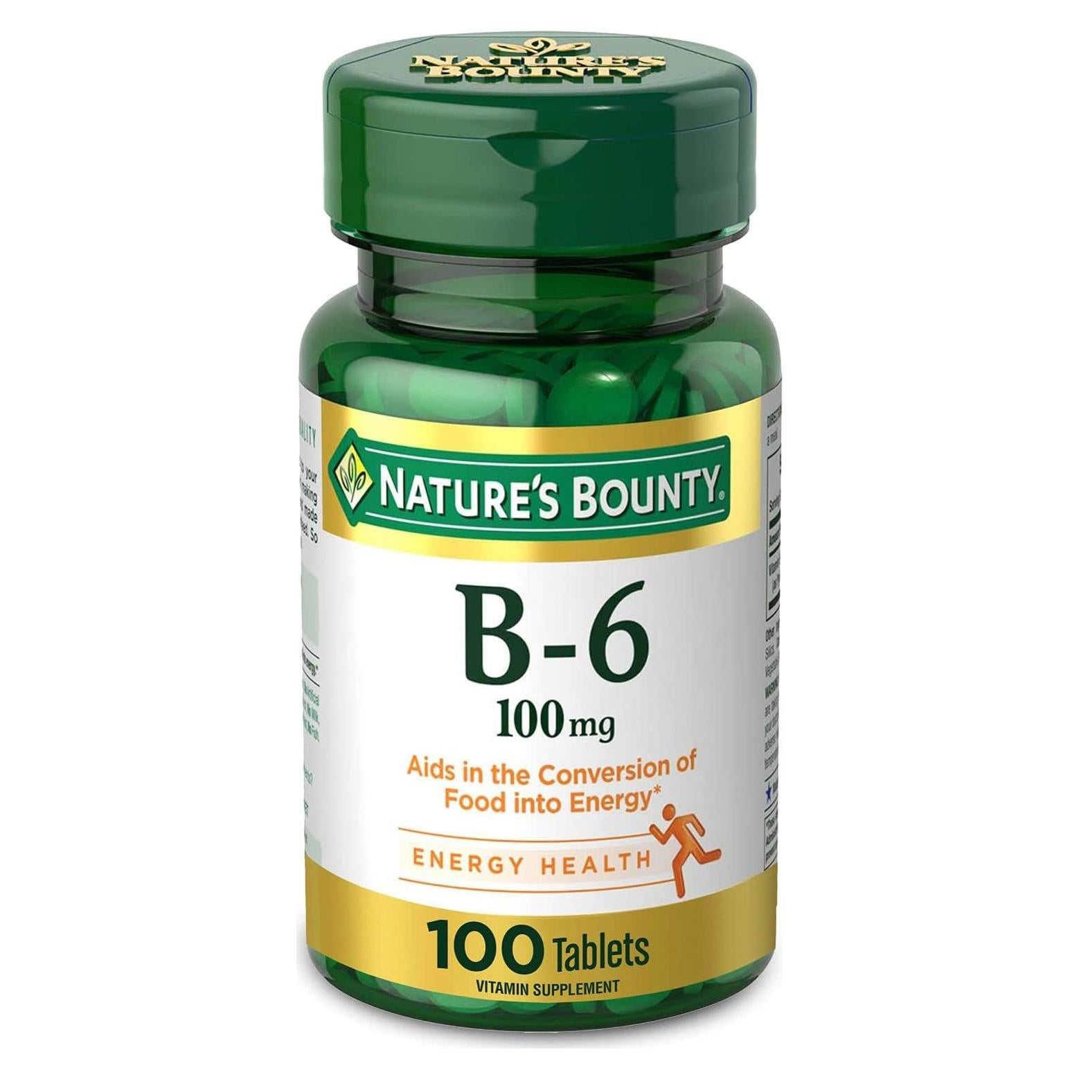 Tabletas de Vitamina B6 Nature's Bounty 100mg 100 Ct - Energía y Salud