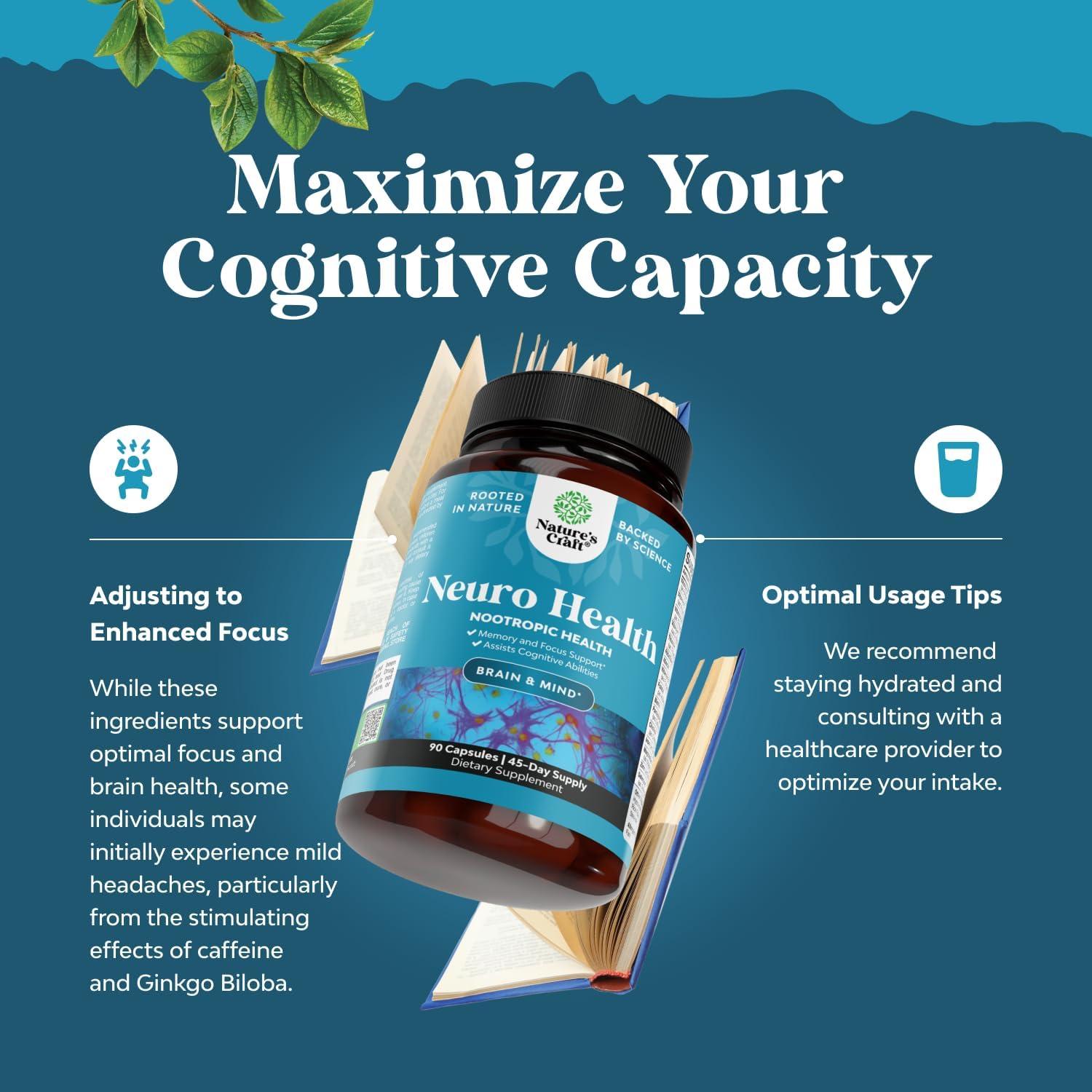 Suplemento Nootrópico Huntington Labs 90 Cápsulas Memoria Enfoque