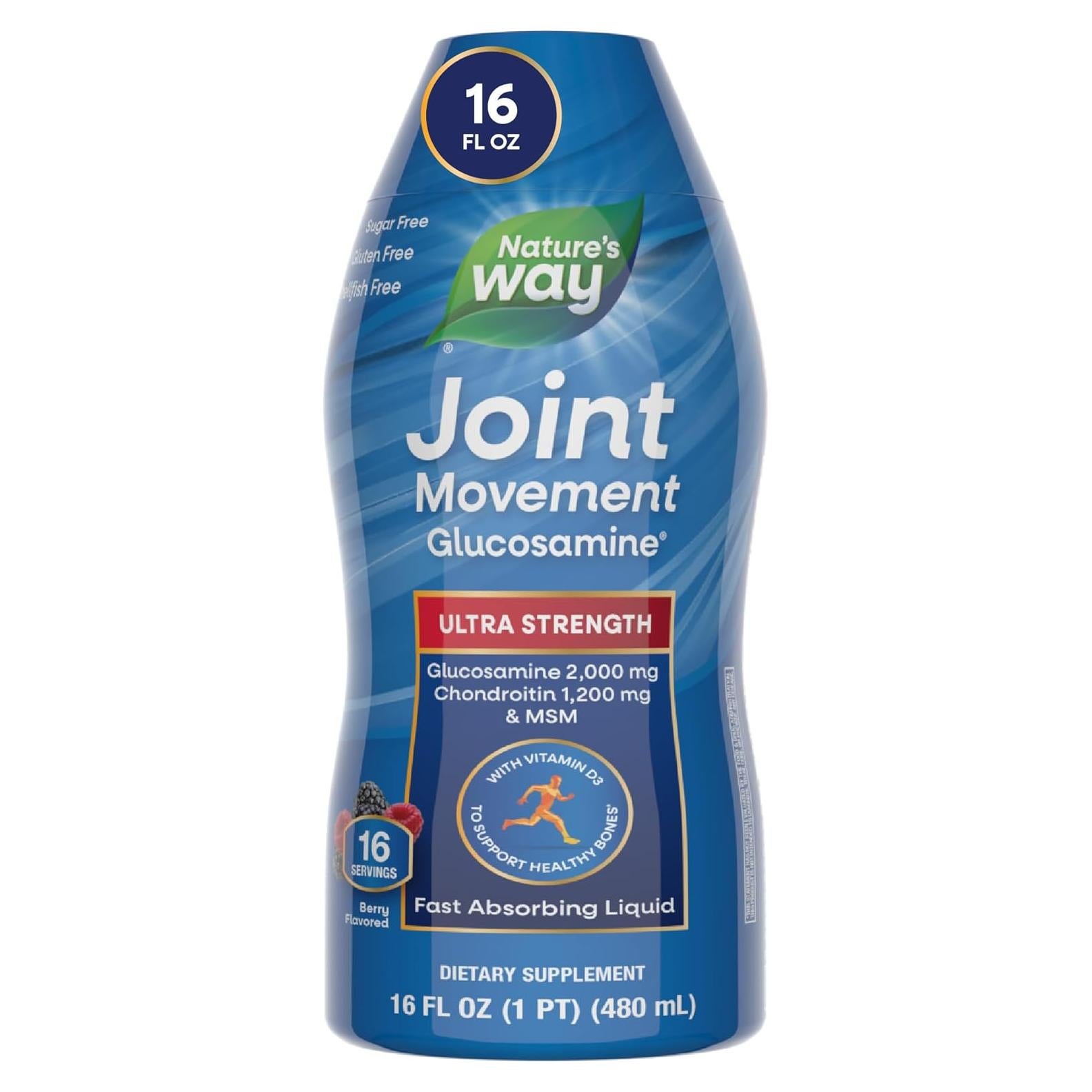 Nature's Way Glucosamina Líquido 473 ml Ultra Fuerte Sabor Baya
