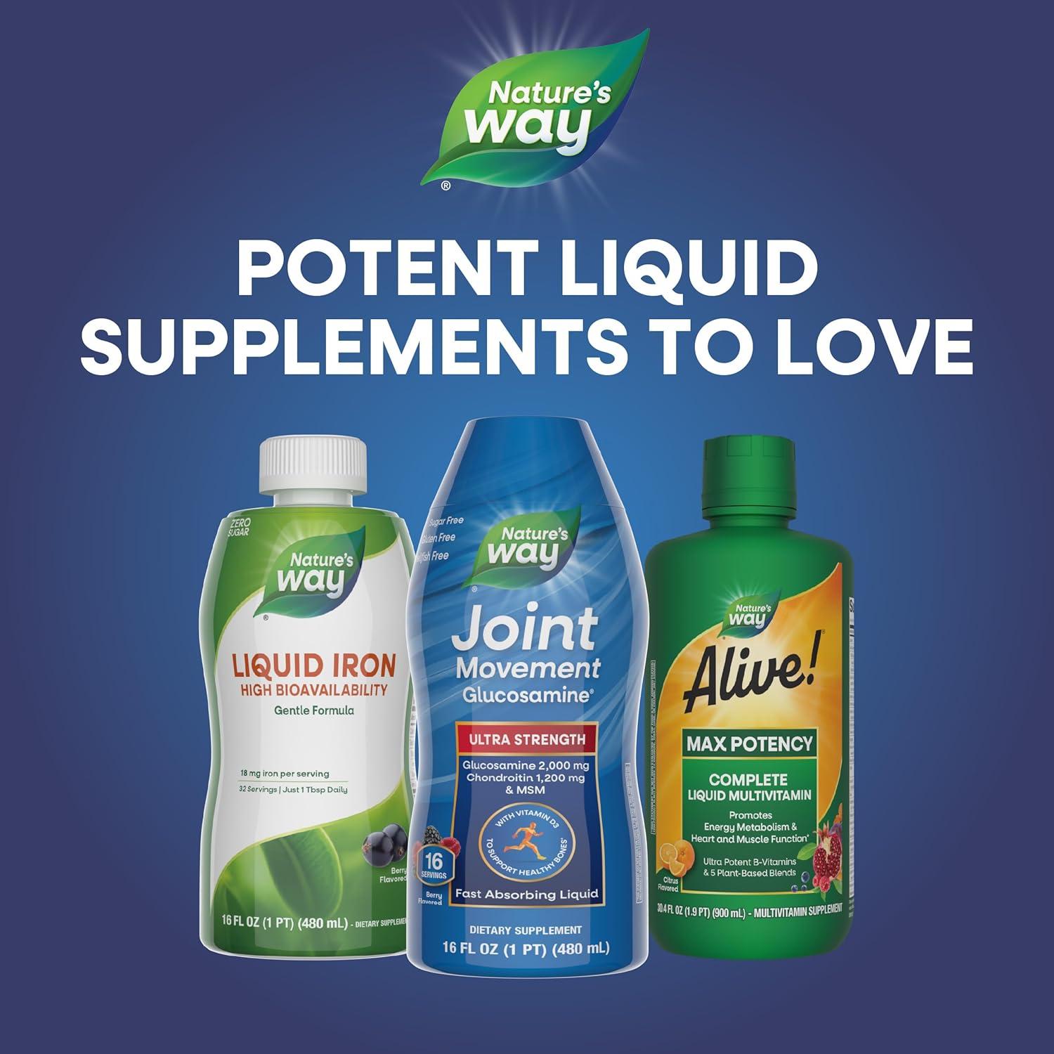 Nature's Way Glucosamina Líquido 473 ml Ultra Fuerte Sabor Baya