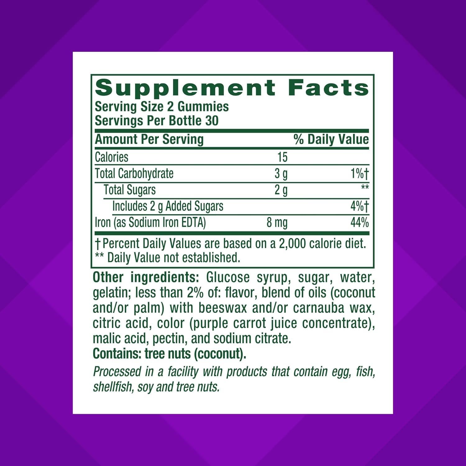 Suplemento Vitamínico de Goma de Hierro Vitafusion 60 gomitas