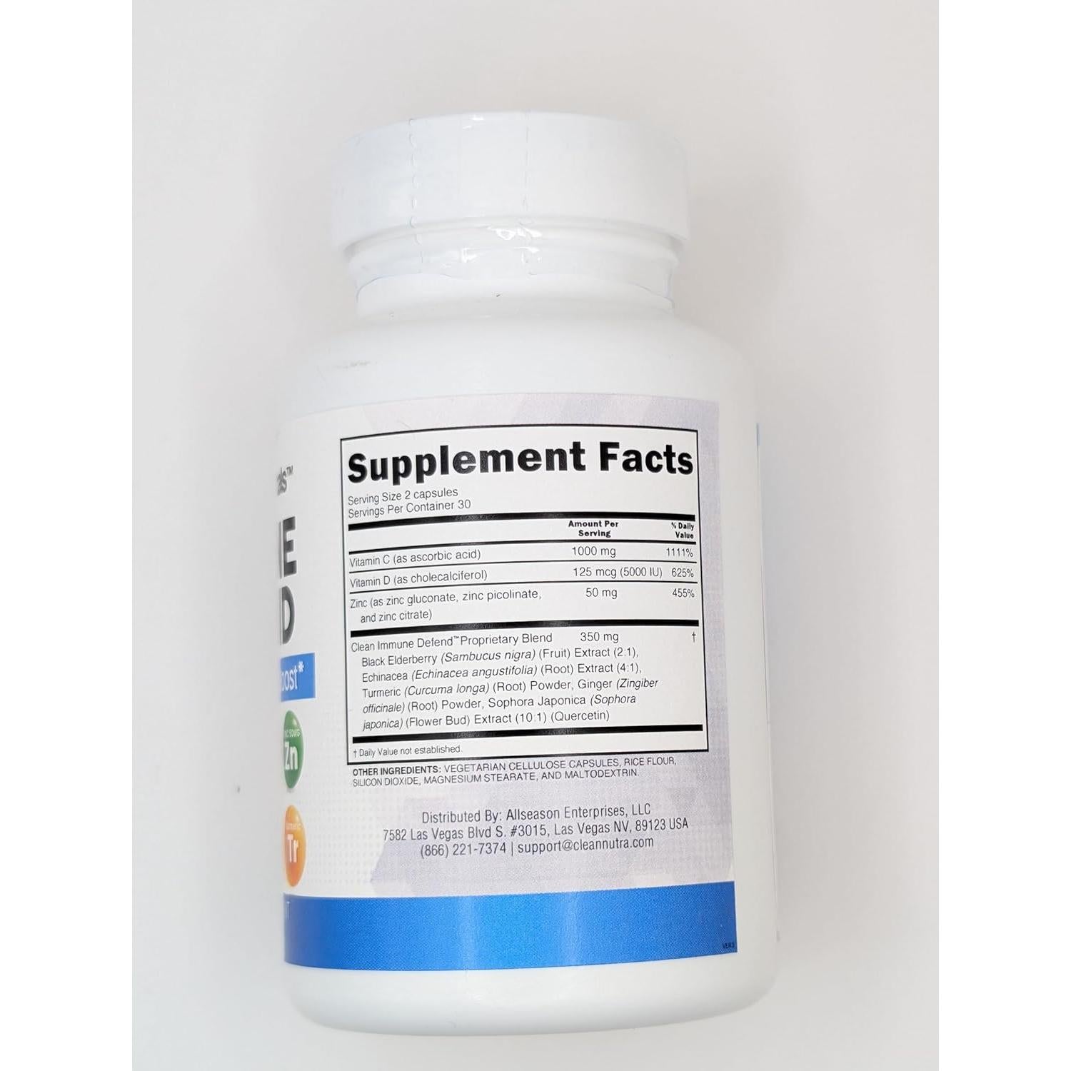 Suplemento Inmunológico Clean Nutraceuticals 8 en 1 con Zinc 50mg