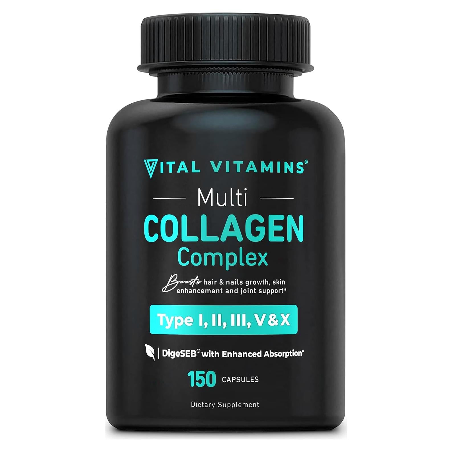 Vitaminas Vitales Multi Colágeno 150 Cápsulas - Tipo I, II, III, V, X
