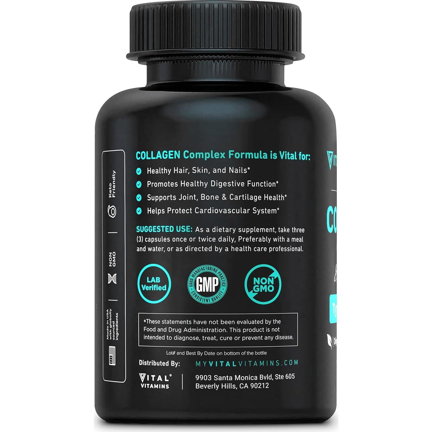 Vitaminas Vitales Multi Colágeno 150 Cápsulas - Tipo I, II, III, V, X