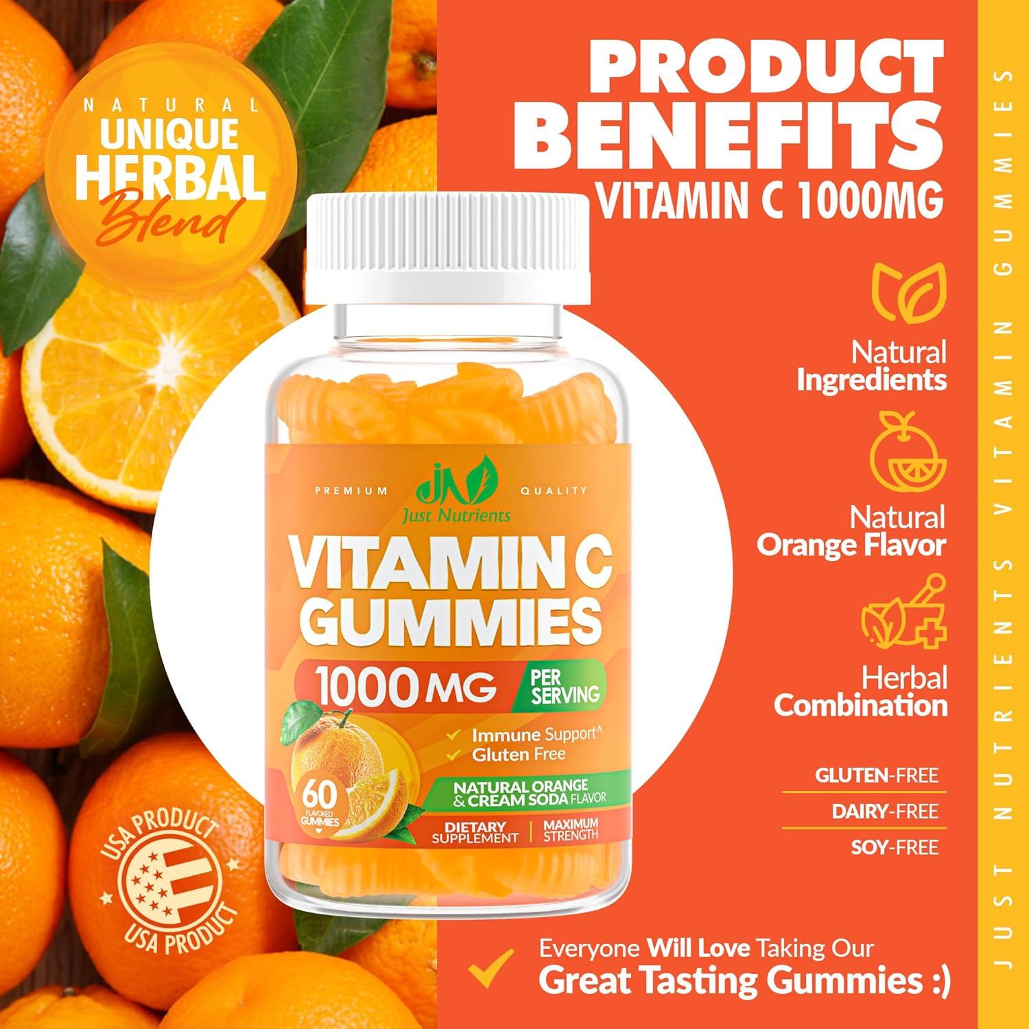 Gomitas de Vitamina C 1000mg Just Nutrients - 60 Unidades