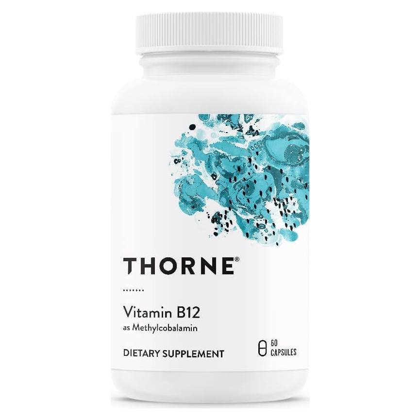 Vitamina B12 Metilcobalamina Thorne 60 Cápsulas - Salud Corazón y Nervios