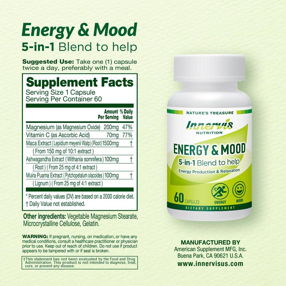 Suplemento Energía y Ánimo American Supplement 60 Cápsulas