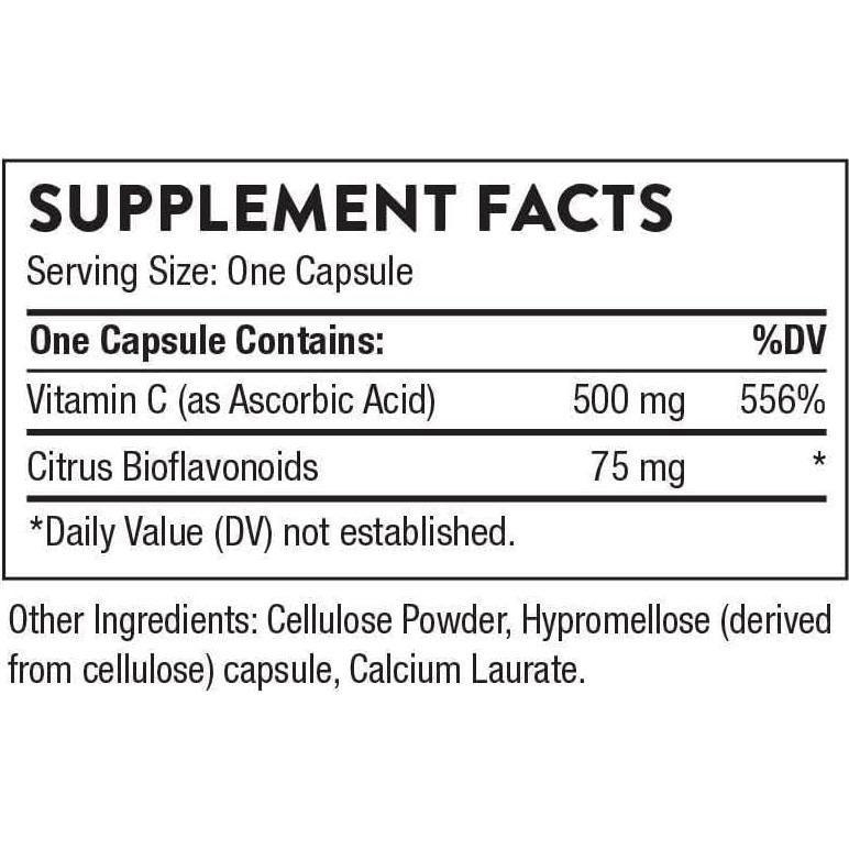 Vitamina C Thorne - 90 Cápsulas - Apoyo Inmunológico y Piel Saludable