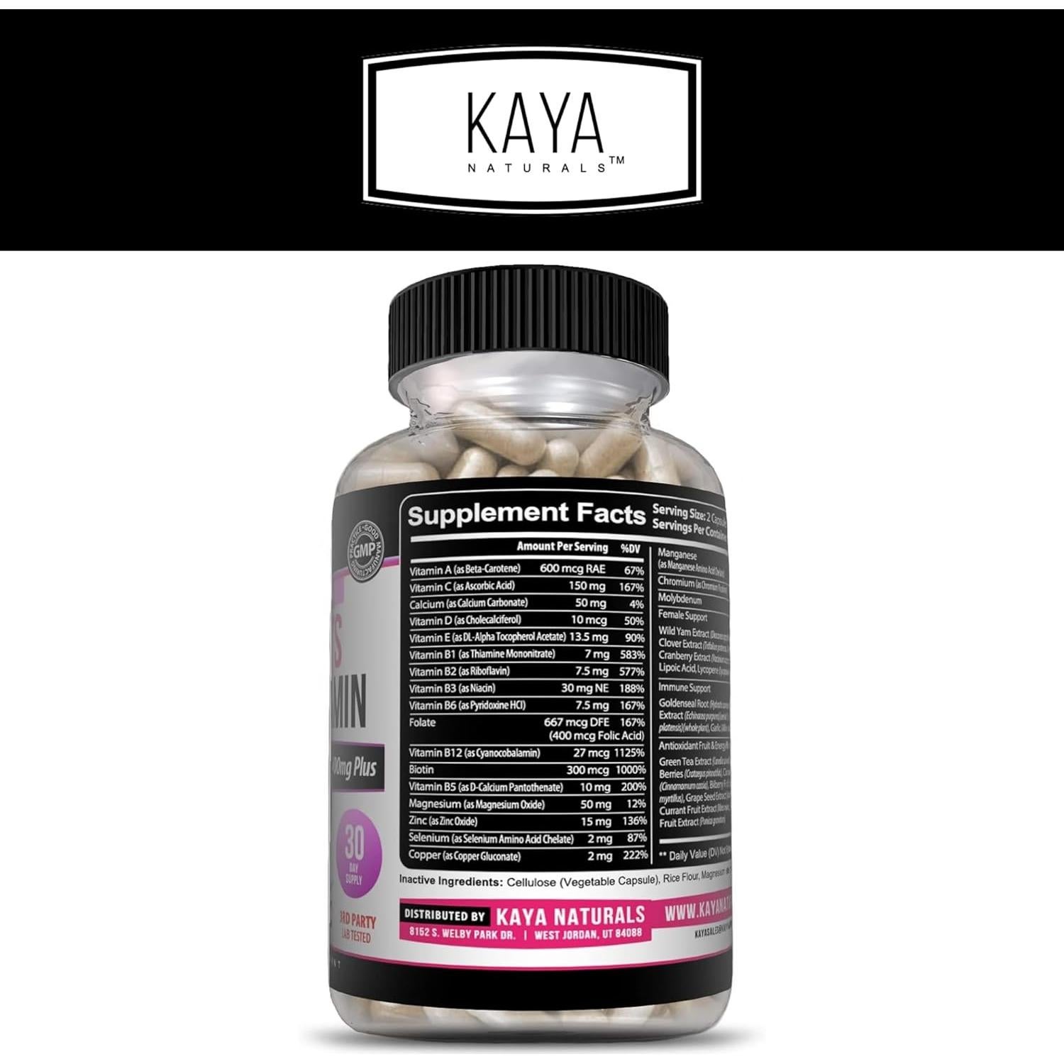 Multivitamínico Kaya Naturals para Mujeres 60 Cápsulas