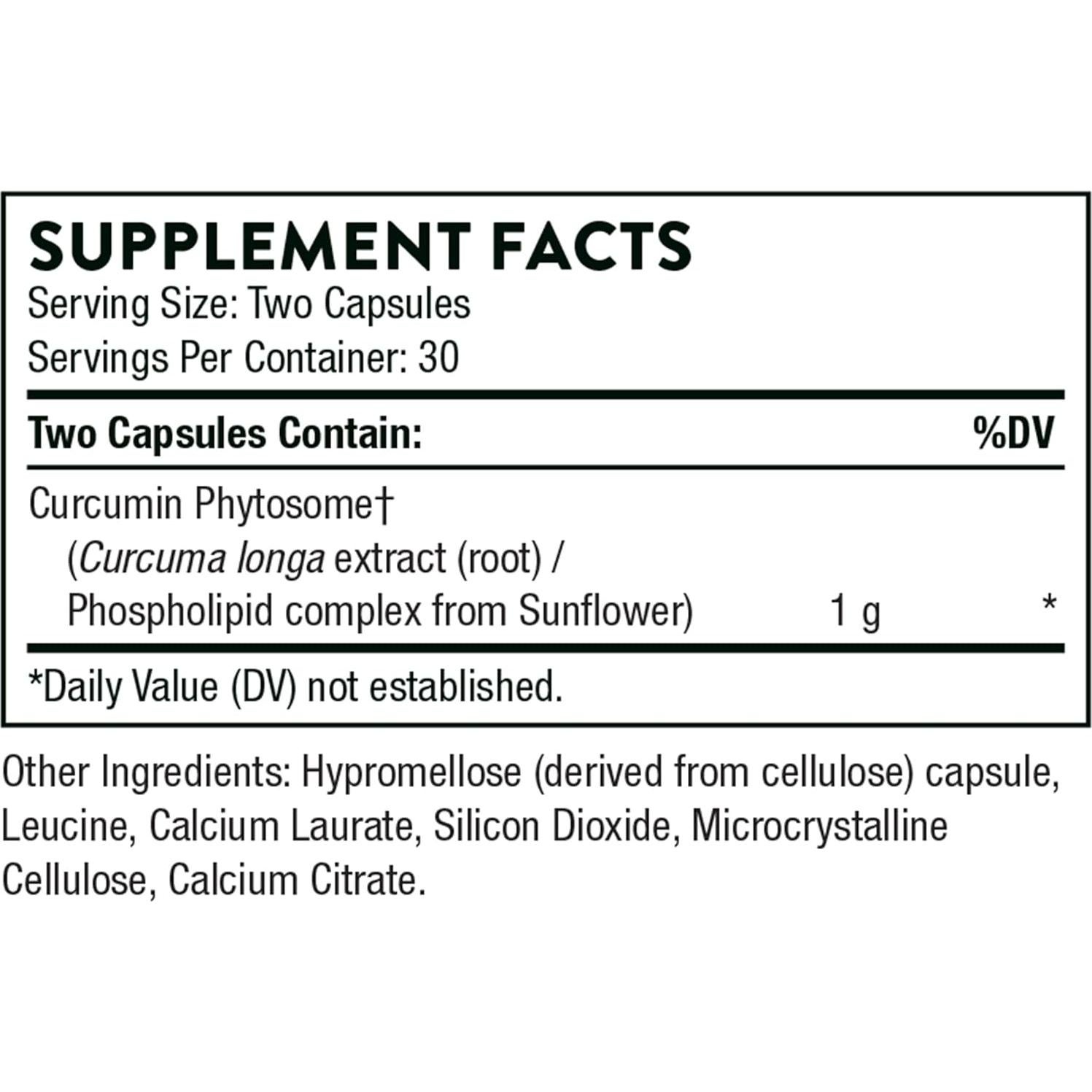 Suplemento de Curcumina Fitósoma Thorne 1000 mg - 60 Cápsulas
