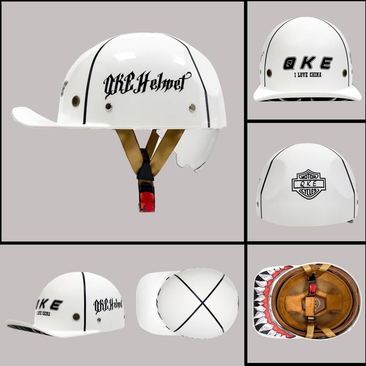 Casco de Motocicleta Qudas 005 Vintage Unisex ABS