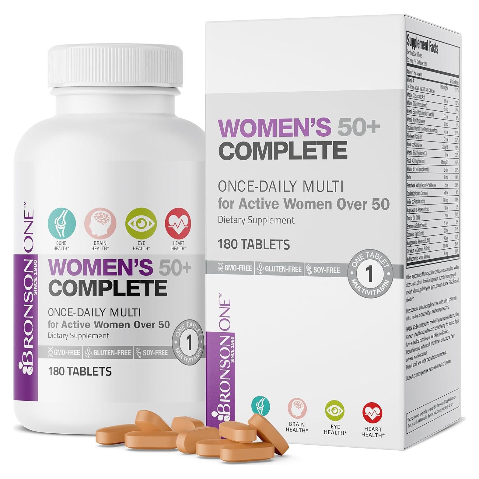 Multivitamínico Bronson ONE Daily para Mujeres 50+, 180 Tabletas