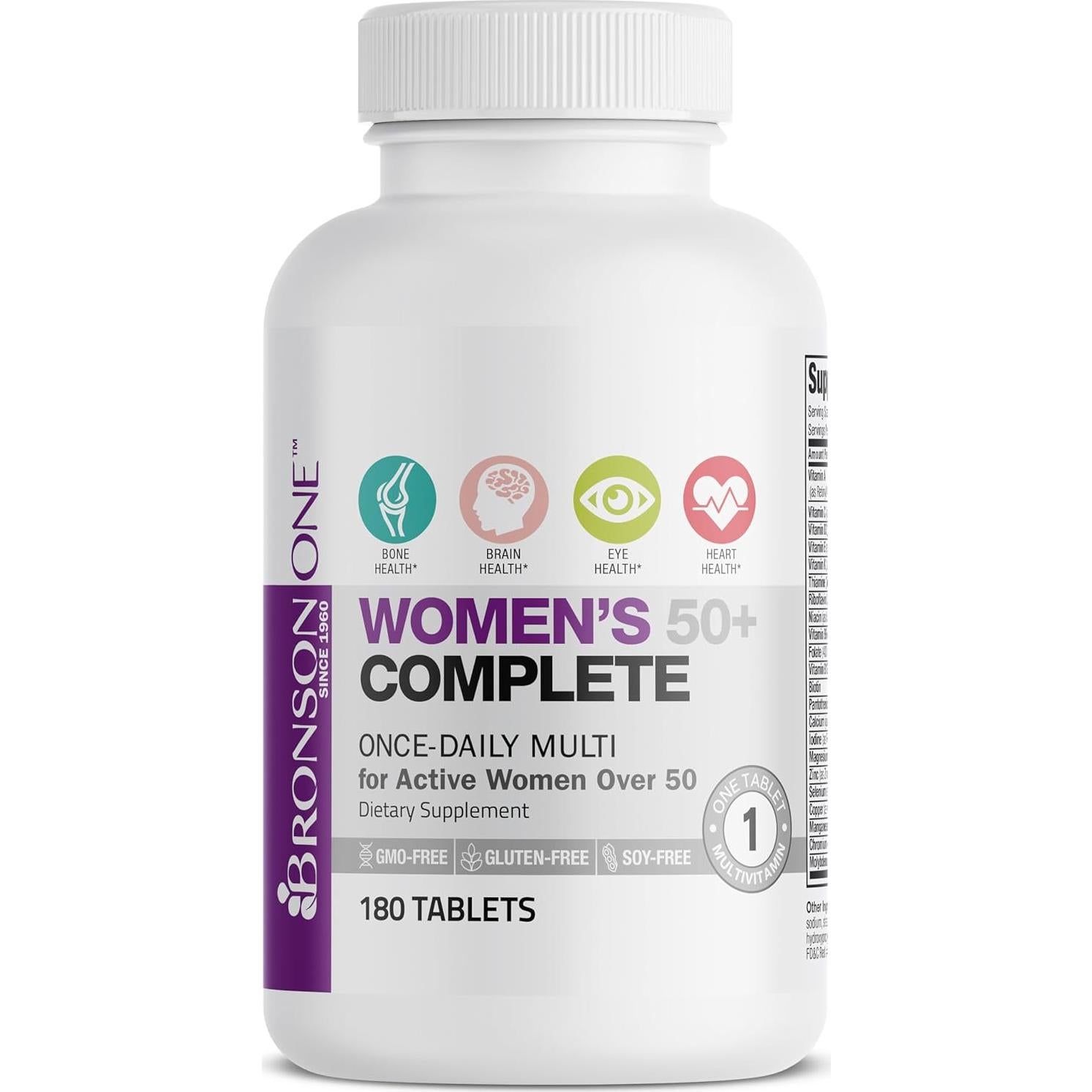 Multivitamínico Bronson ONE Daily para Mujeres 50+, 180 Tabletas