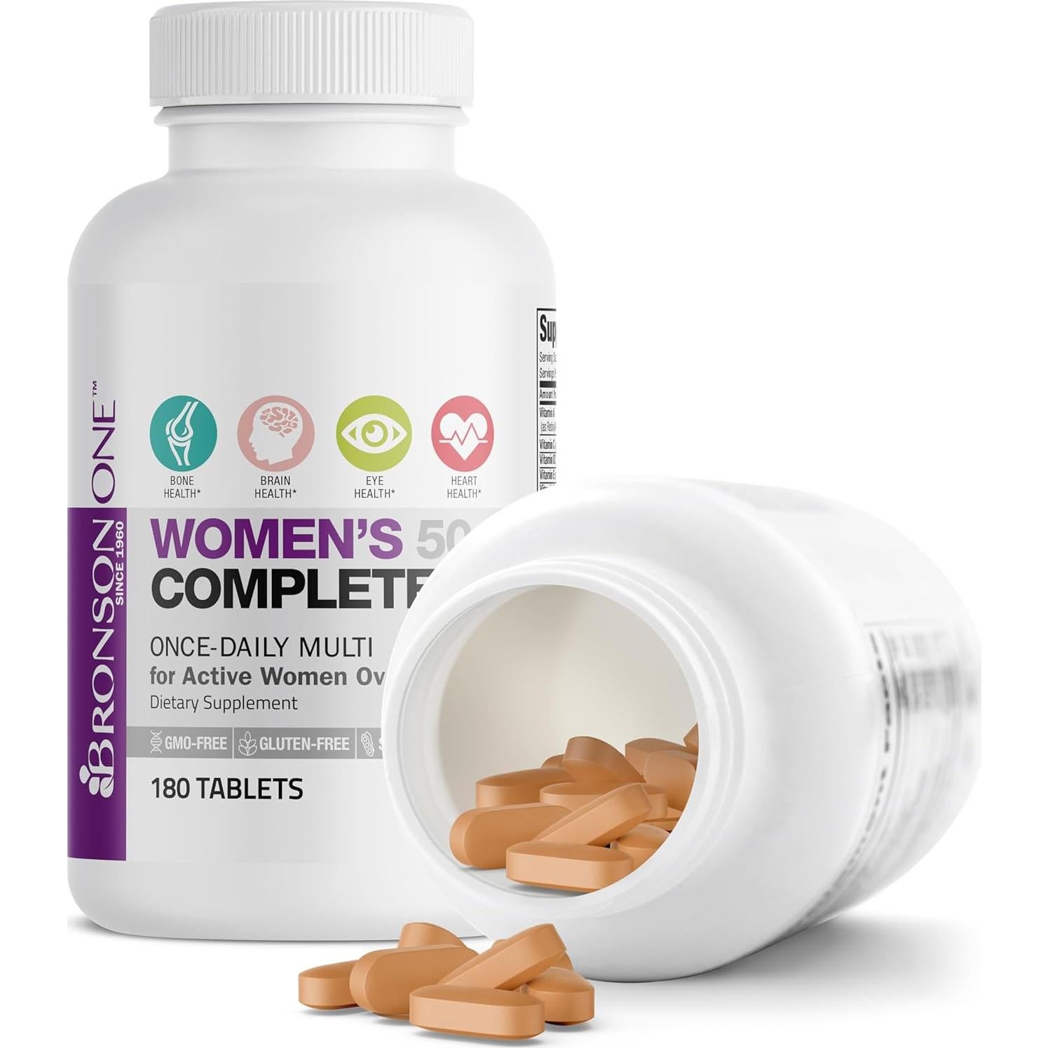 Multivitamínico Bronson ONE Daily para Mujeres 50+, 180 Tabletas