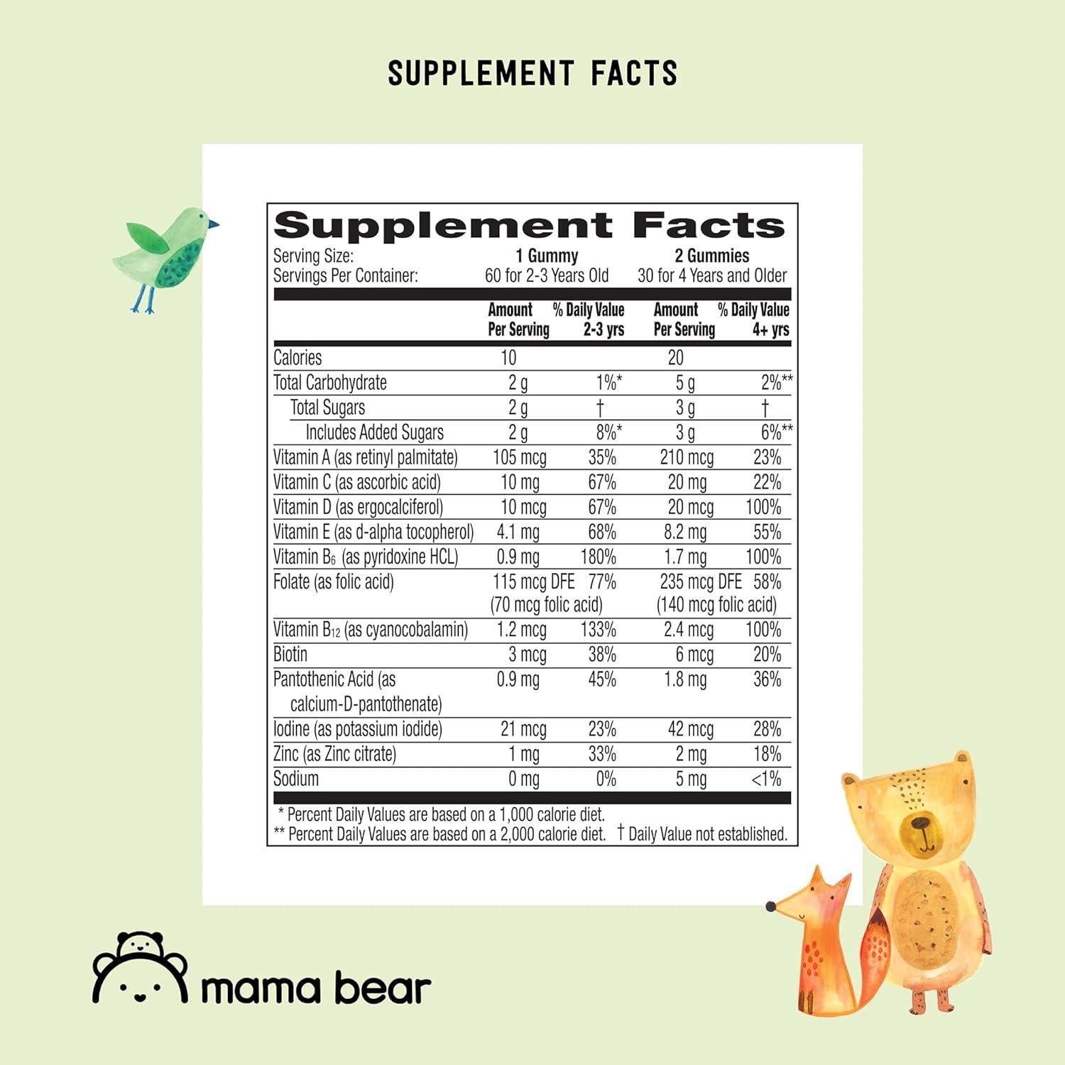 Gominolas Multivitamínicas Orgánicas Mama Bear 60 Unidades