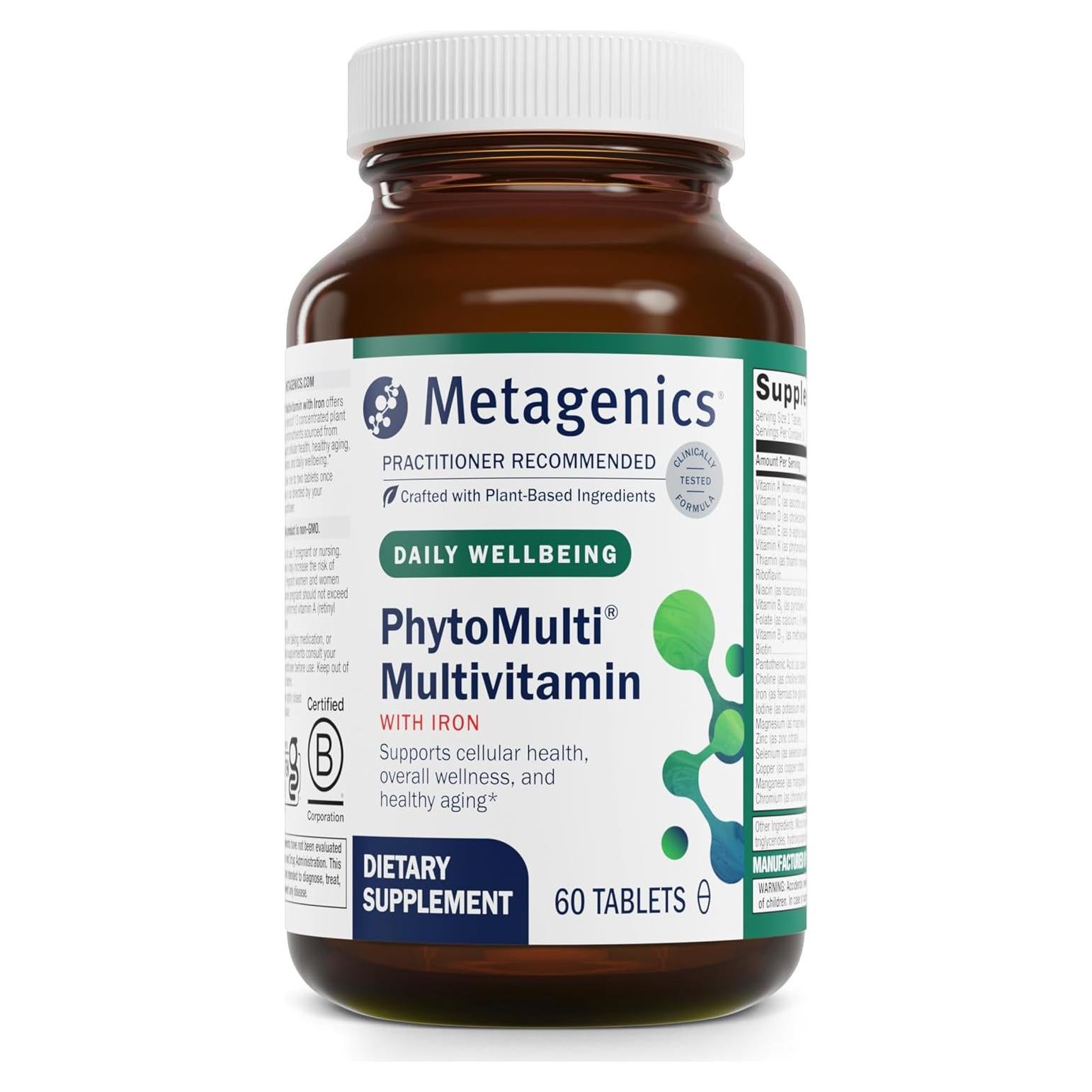 Multivitamina Metagenics PhytoMulti con Hierro y Minerales - 60 Tabletas
