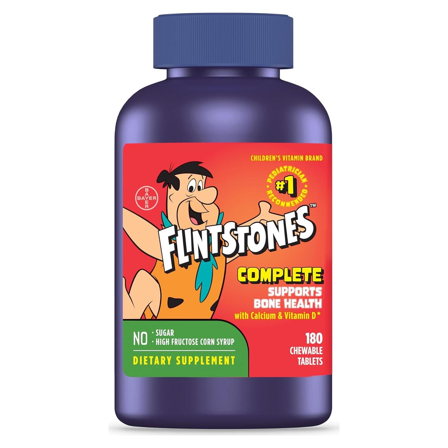 Vitaminas Masticables Flintstones 180ct para Niños con Hierro y Calcio