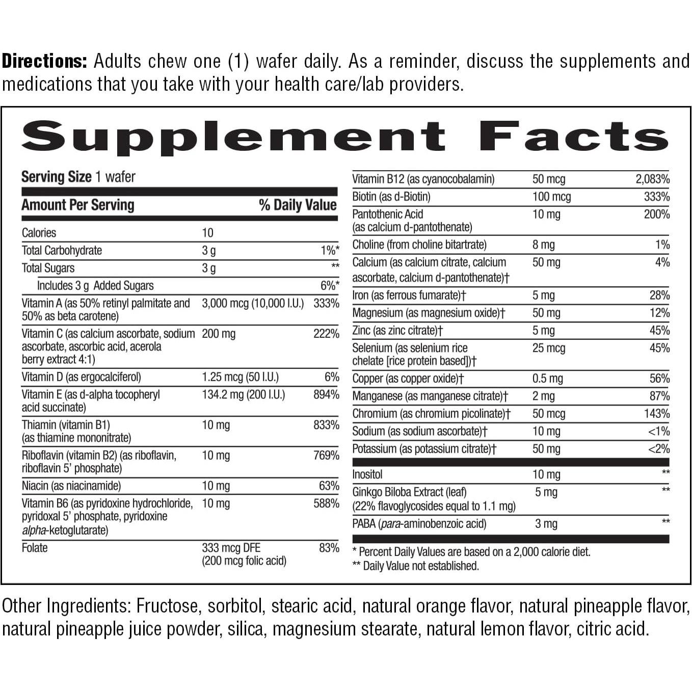 Multivitamínico Masticable Adulto Country Life 60 Tabletas Piña-Naranja