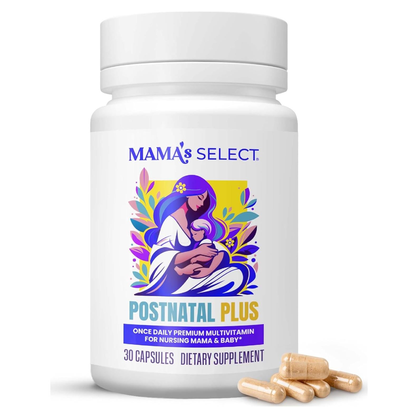 Vitaminas Postnatales Mama's Select - 30 Cápsulas Veganas