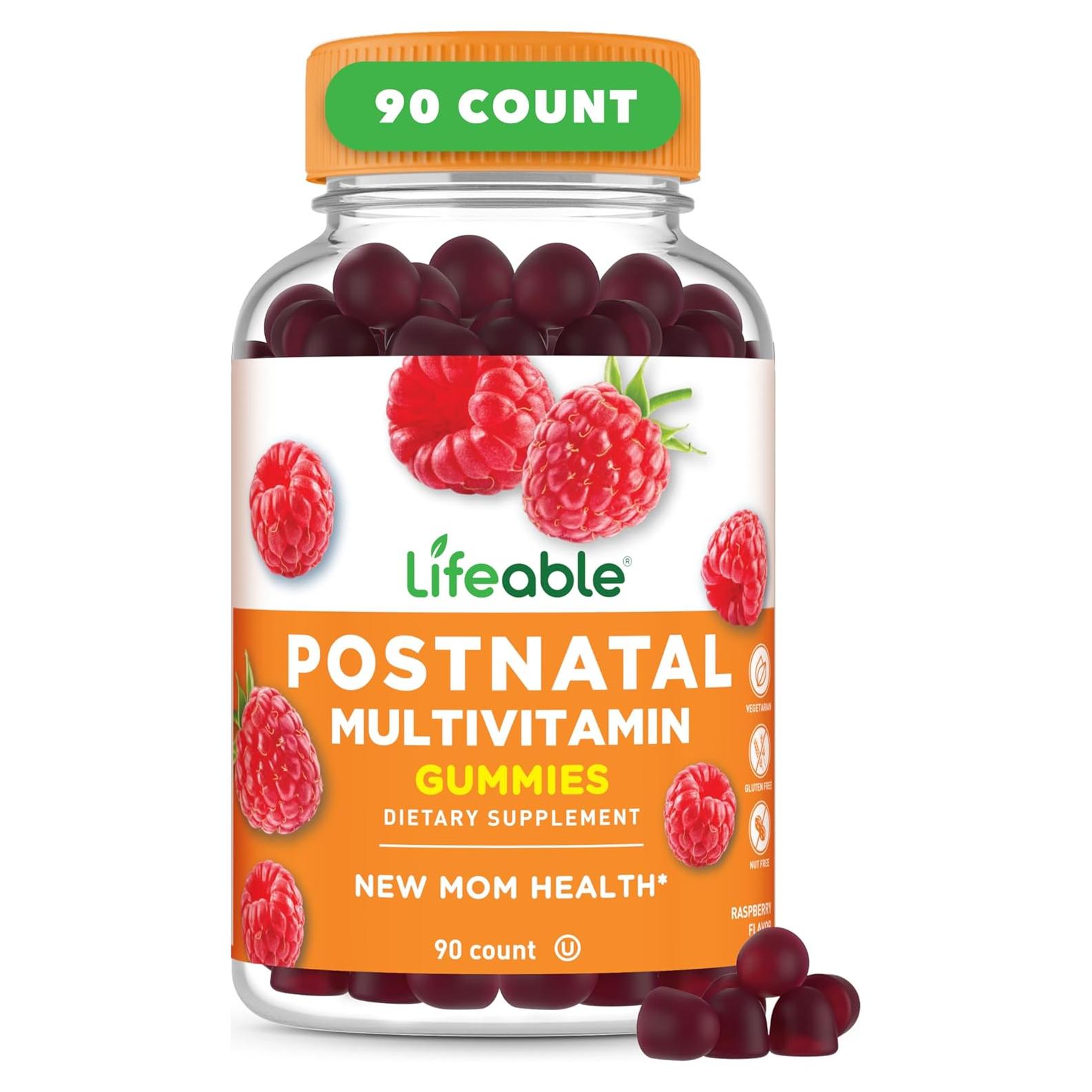 Multivitamina Postnatal Lifeable con Hierro y Colina - 90 Gominolas