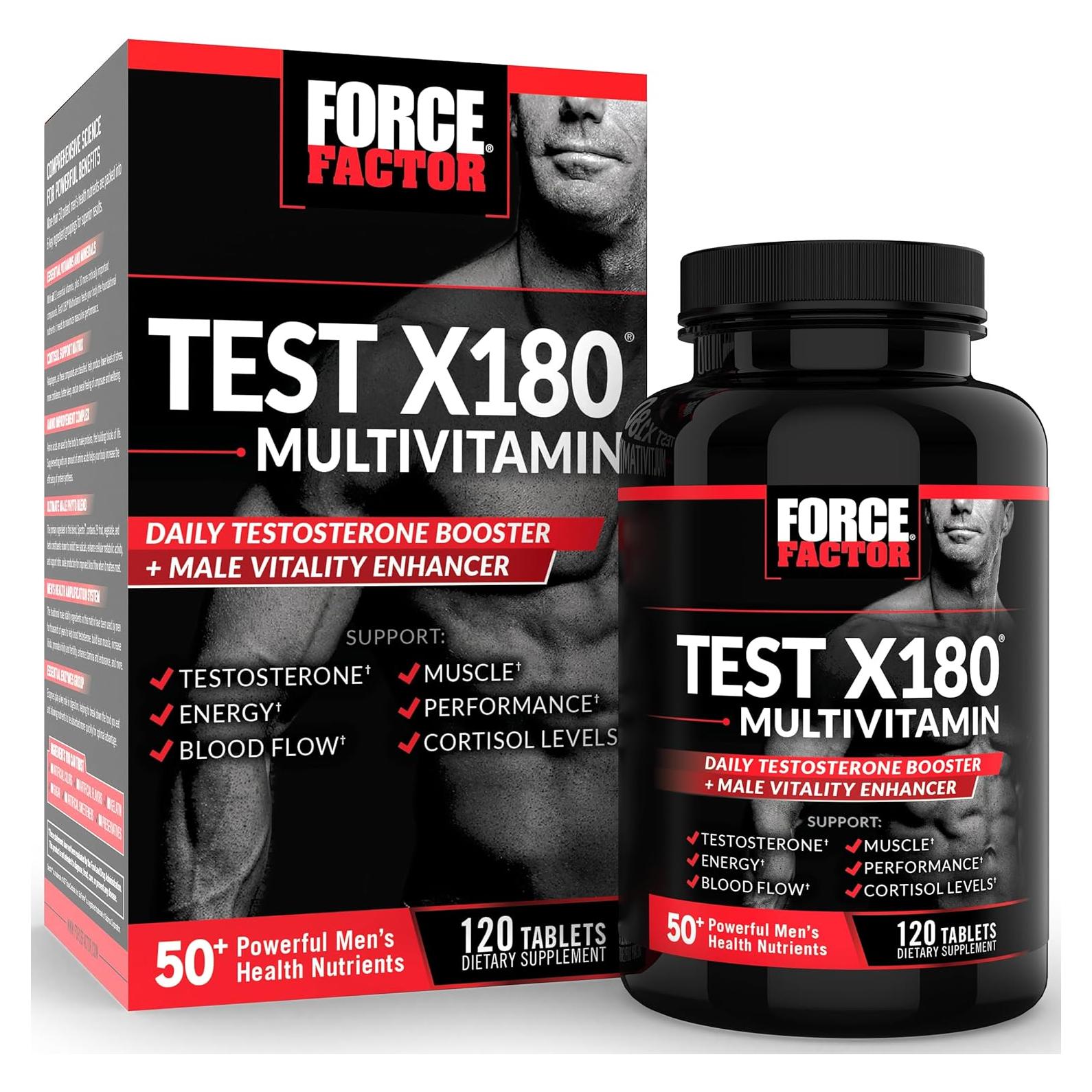 FORCE FACTOR Test X180 Multivitamínico 120 Tabletas - Apoyo Testosterona