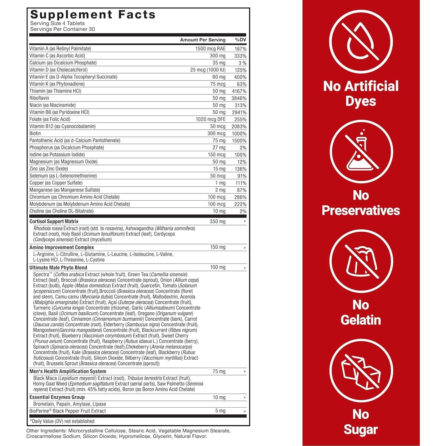 FORCE FACTOR Test X180 Multivitamínico 120 Tabletas - Apoyo Testosterona