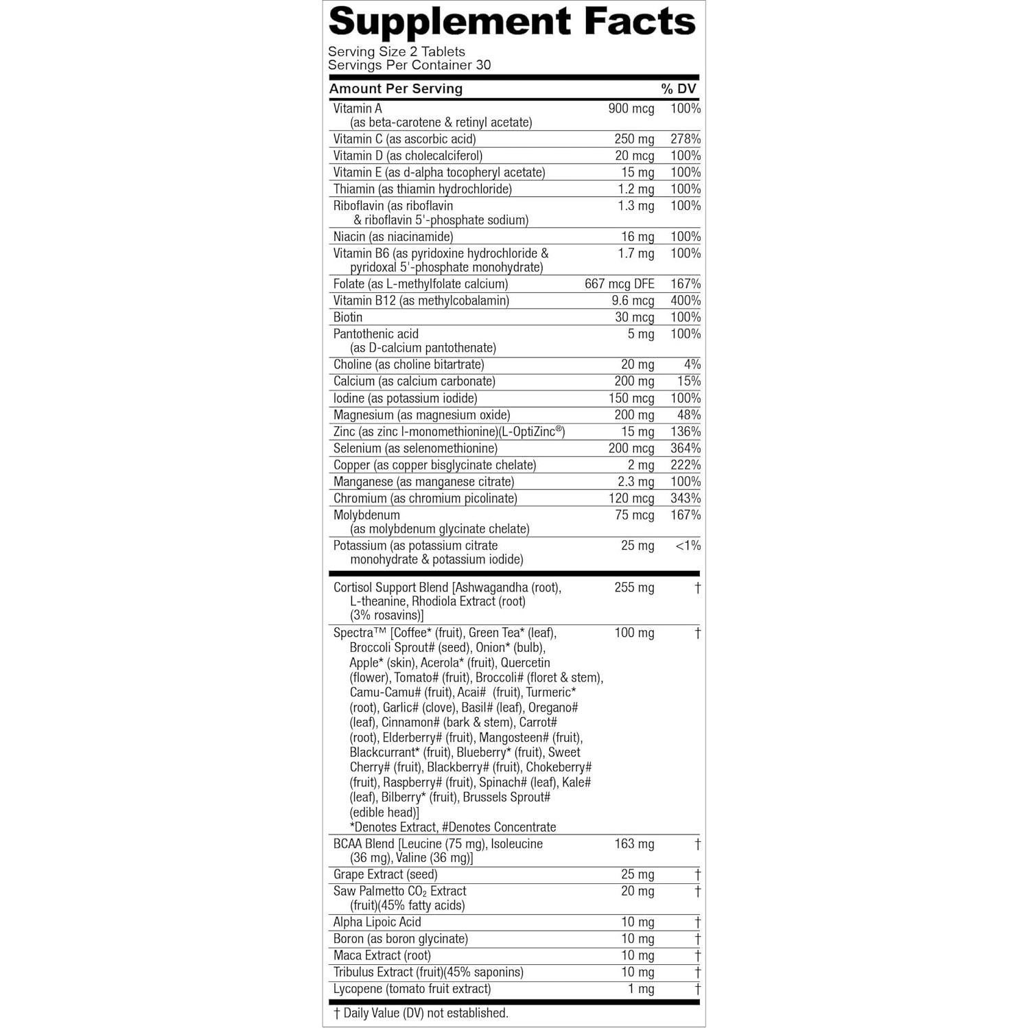 Multivitamina diaria Nugenix para hombres - 19 vitaminas y minerales