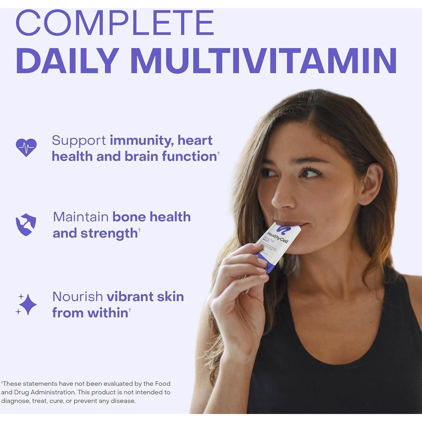 Multivitamina Líquida Bioactiva Healthycell 30 Paquetes Gel 20+ Vitaminas