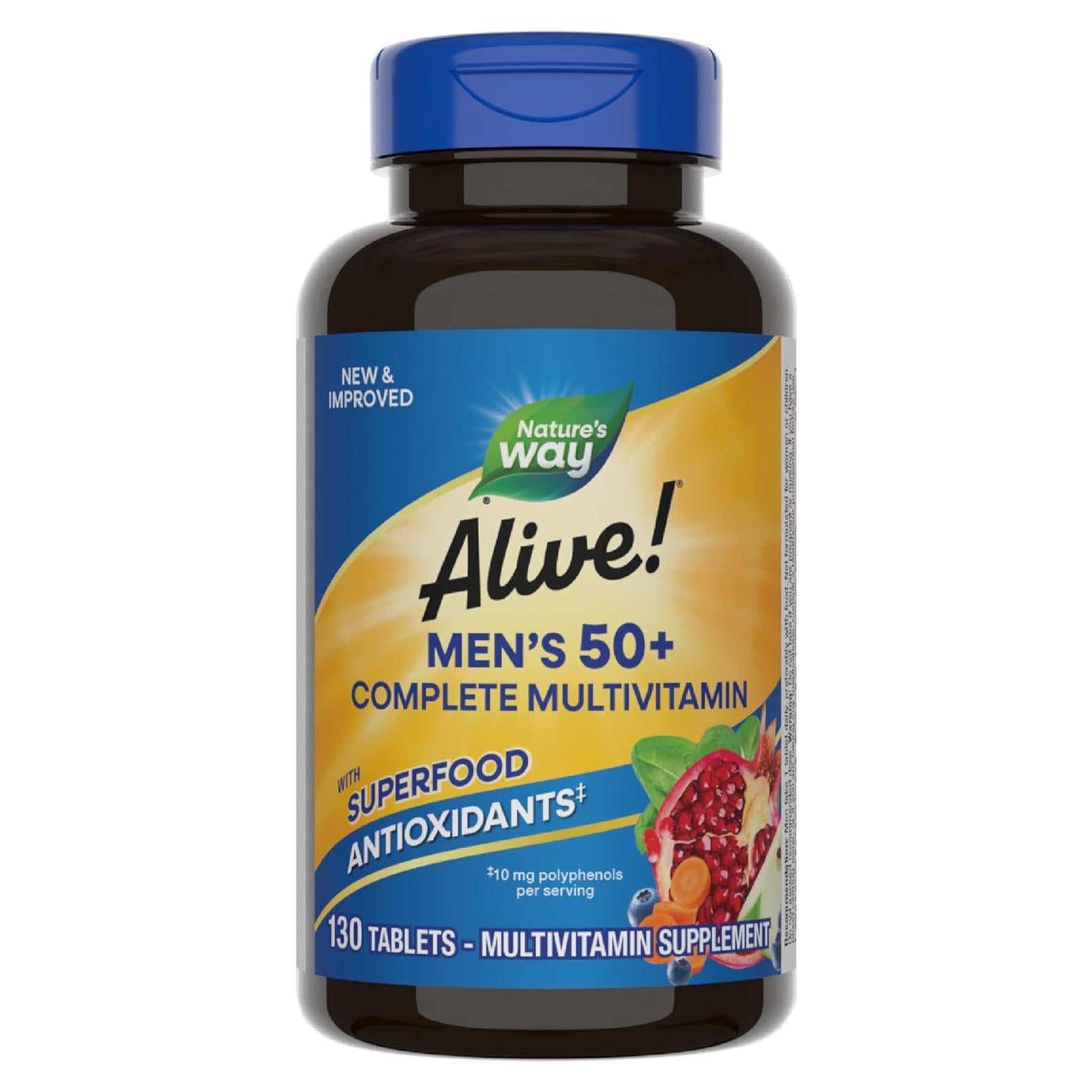 Multivitamínico Completo Nature's Way Alive! Hombres 50+ 130 Tabletas
