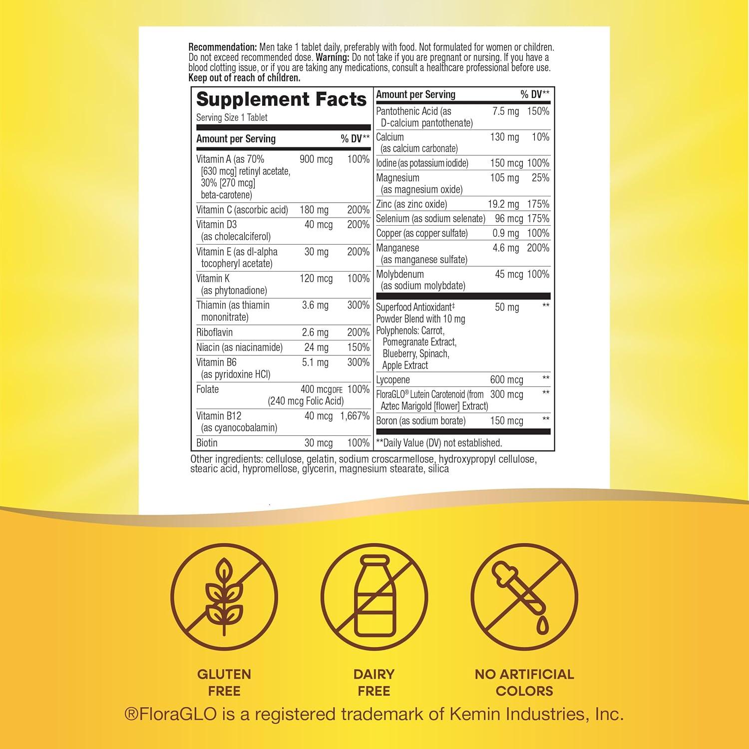 Multivitamínico Completo Nature's Way Alive! Hombres 50+ 130 Tabletas